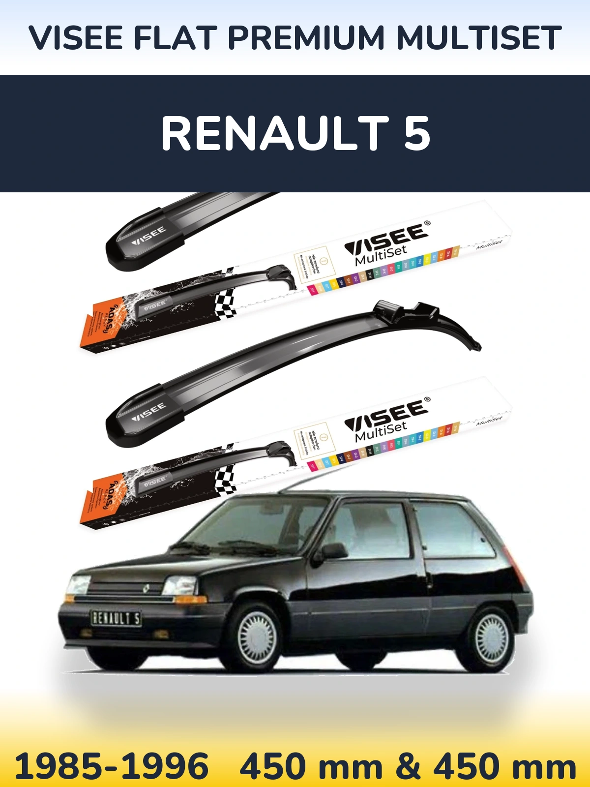 Torkarblad VISEE FLAT PREMIUM MultiSet för Renault 5