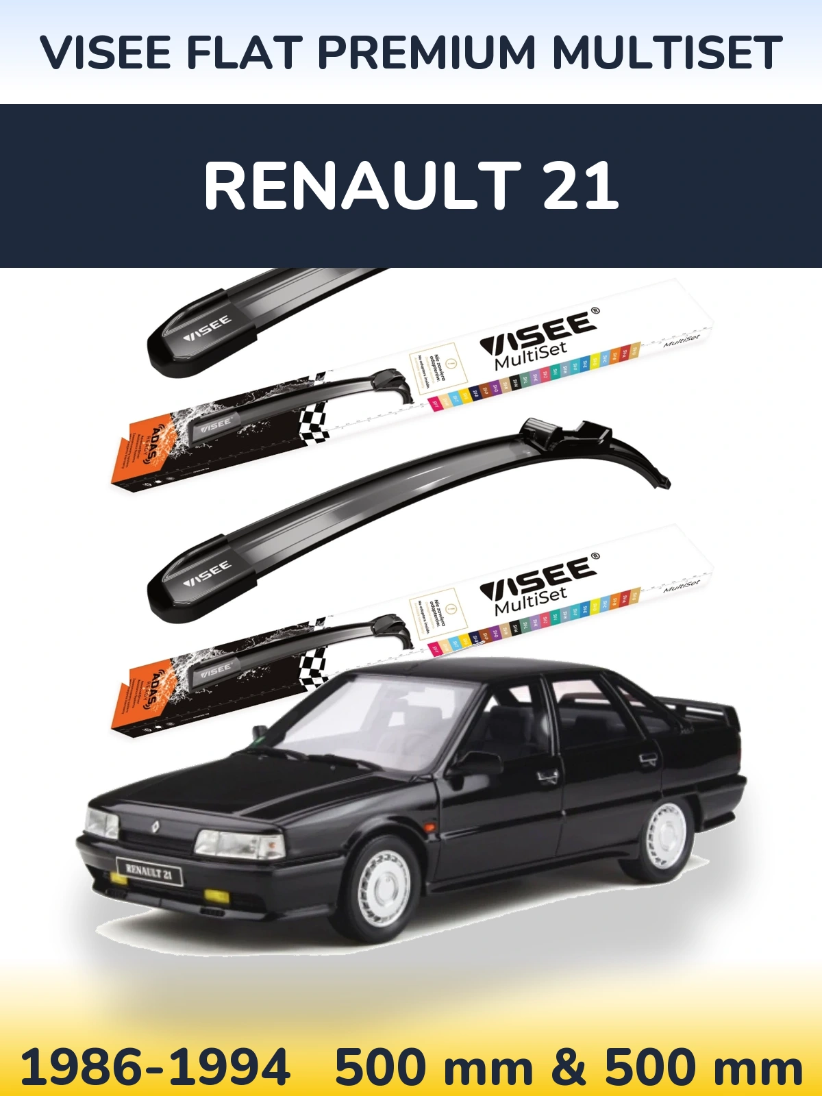 Torkarblad VISEE FLAT PREMIUM MultiSet för Renault 21