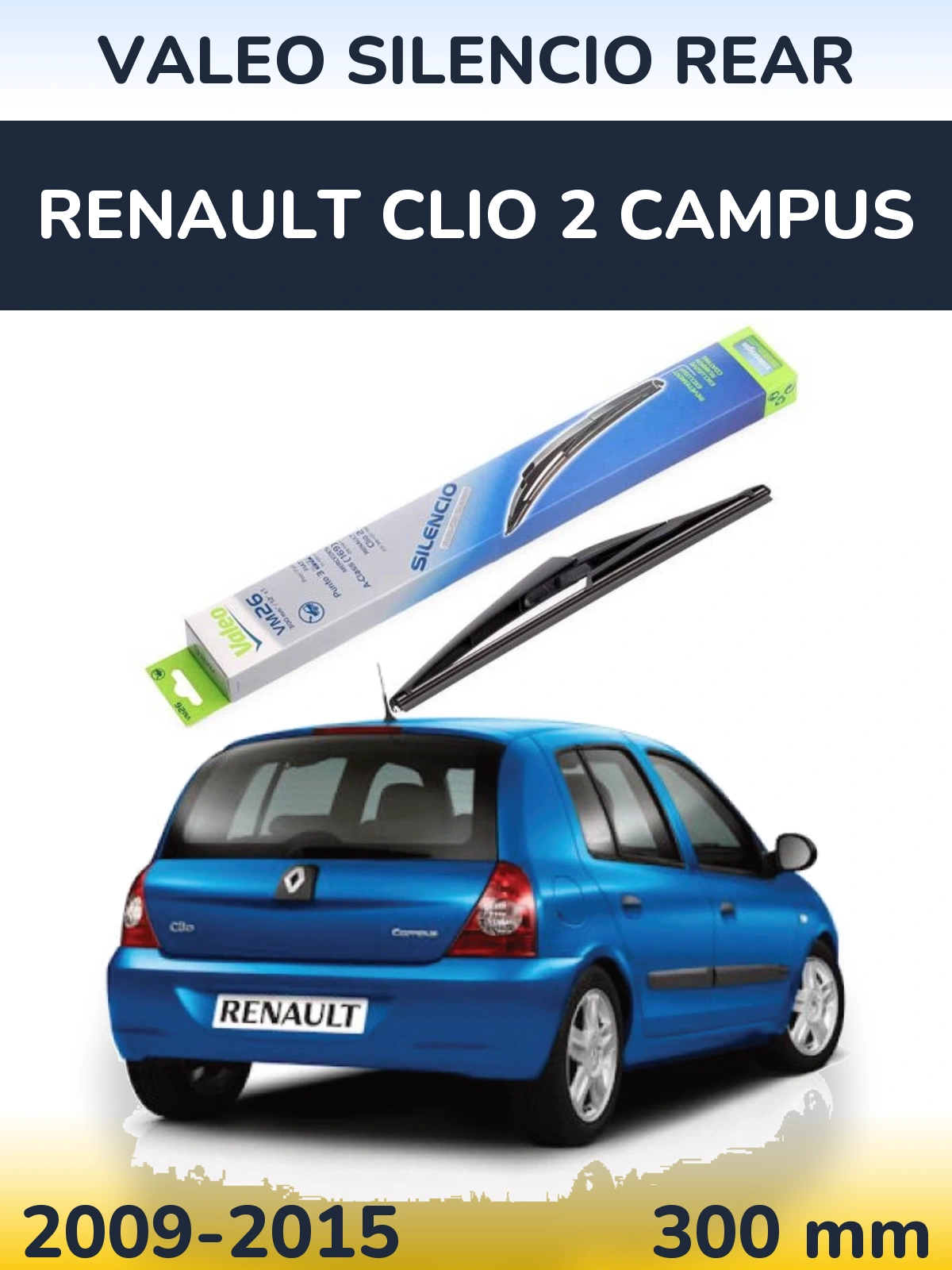 Torkarblad Valeo Silencio Rear för Renault Clio 2 Campus