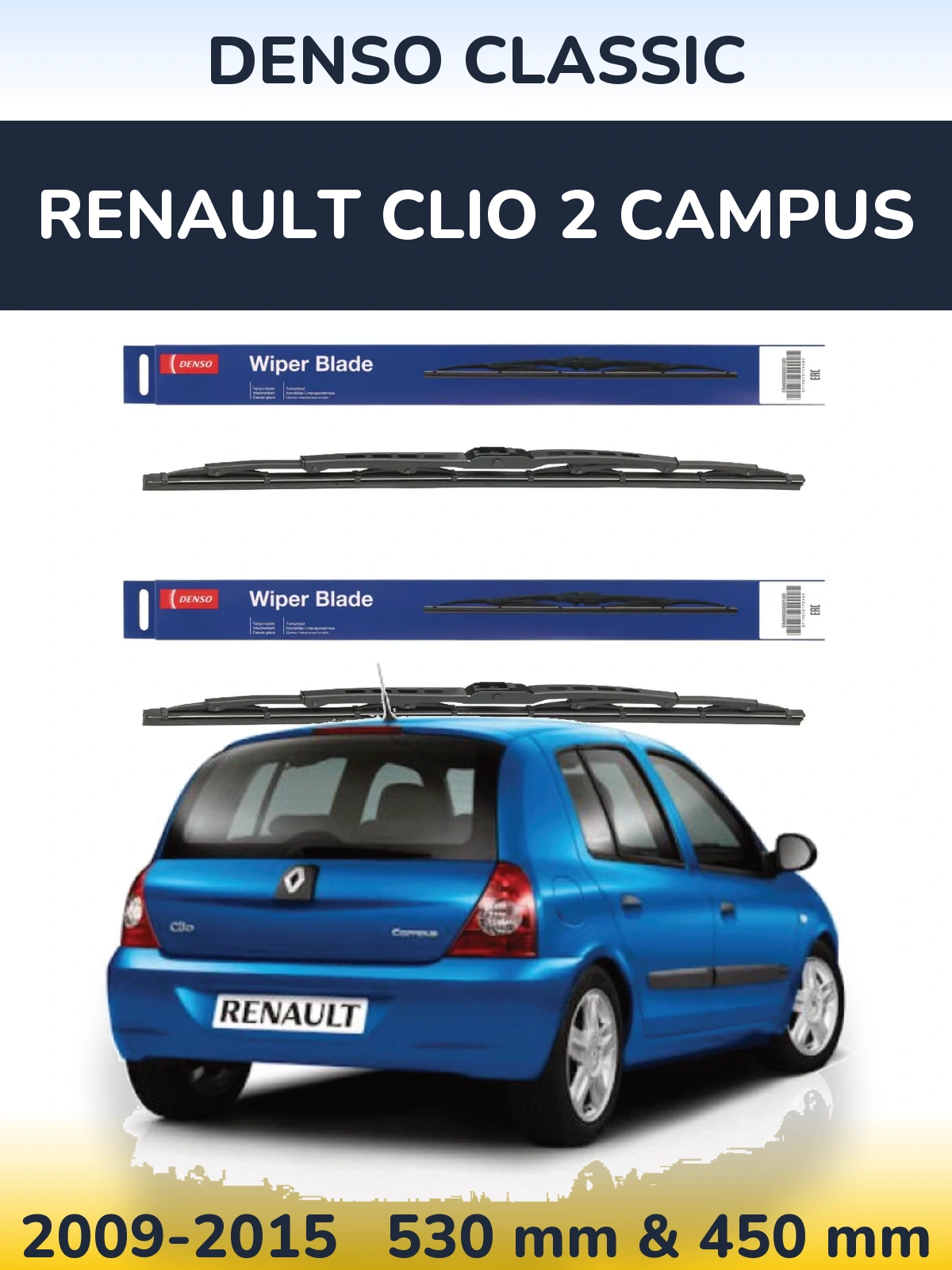 Torkarblad Denso Classic för Renault Clio 2 Campus