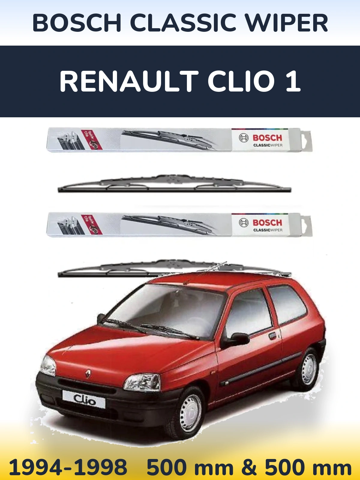 Torkarblad BOSCH Classic Wiper för Renault Clio 1