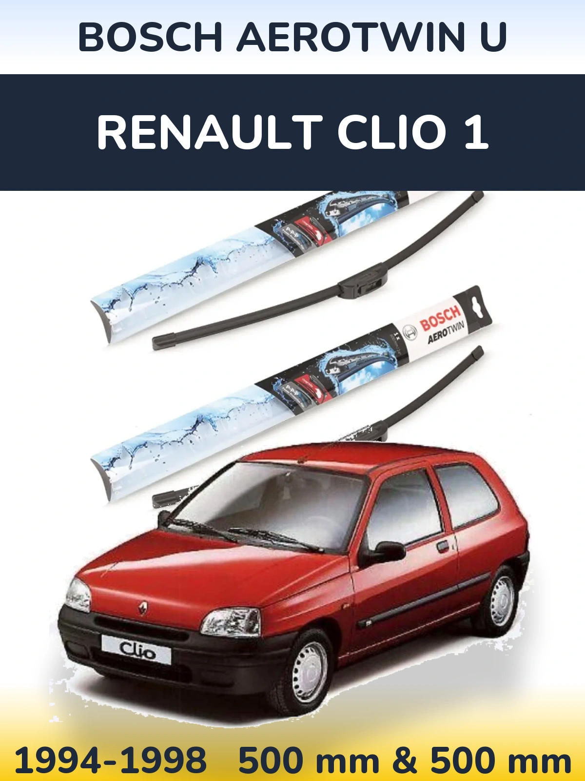 Torkarblad BOSCH AeroTwin U för Renault Clio 1