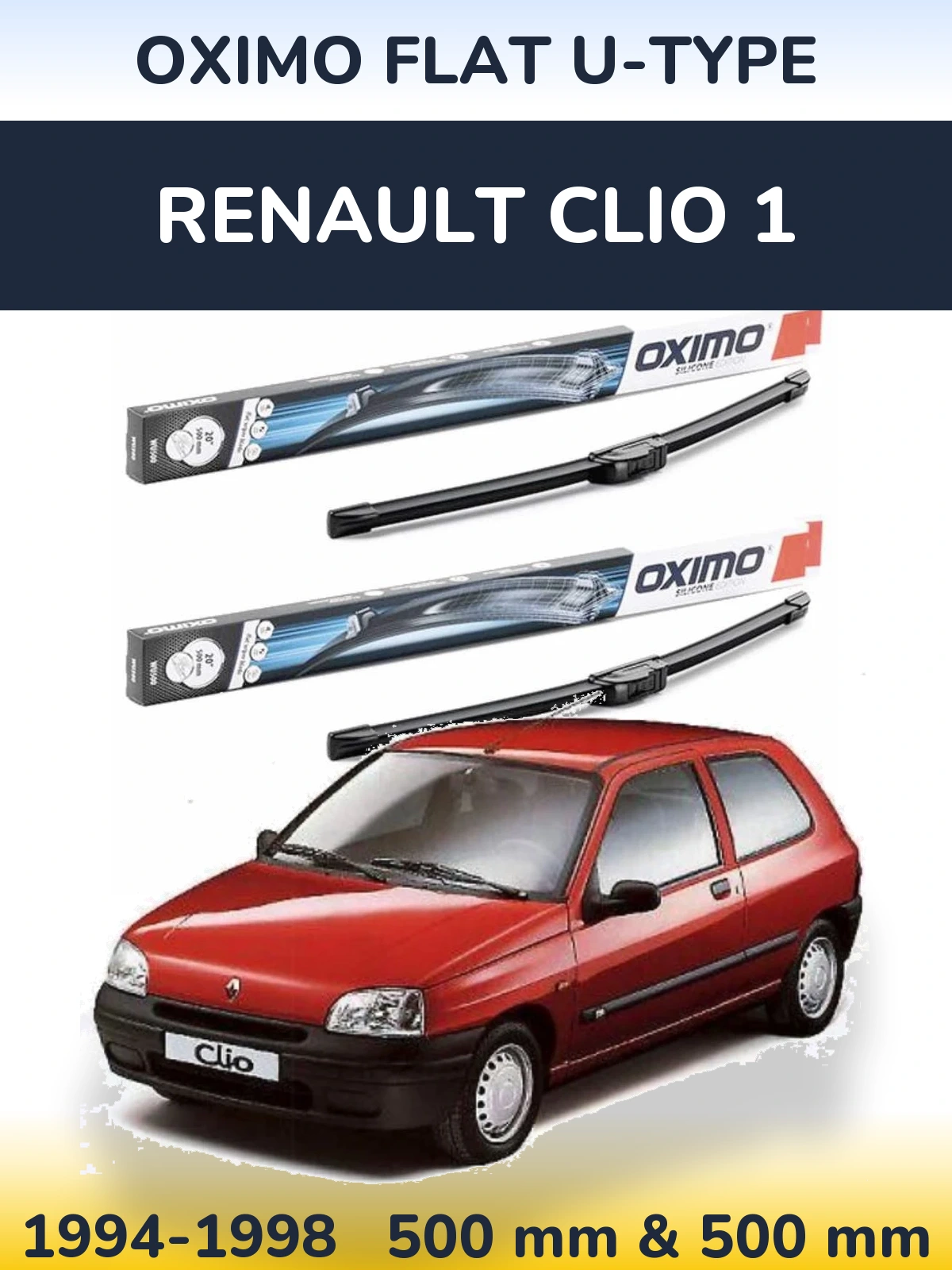 Torkarblad Oximo Flat U-type för Renault Clio 1