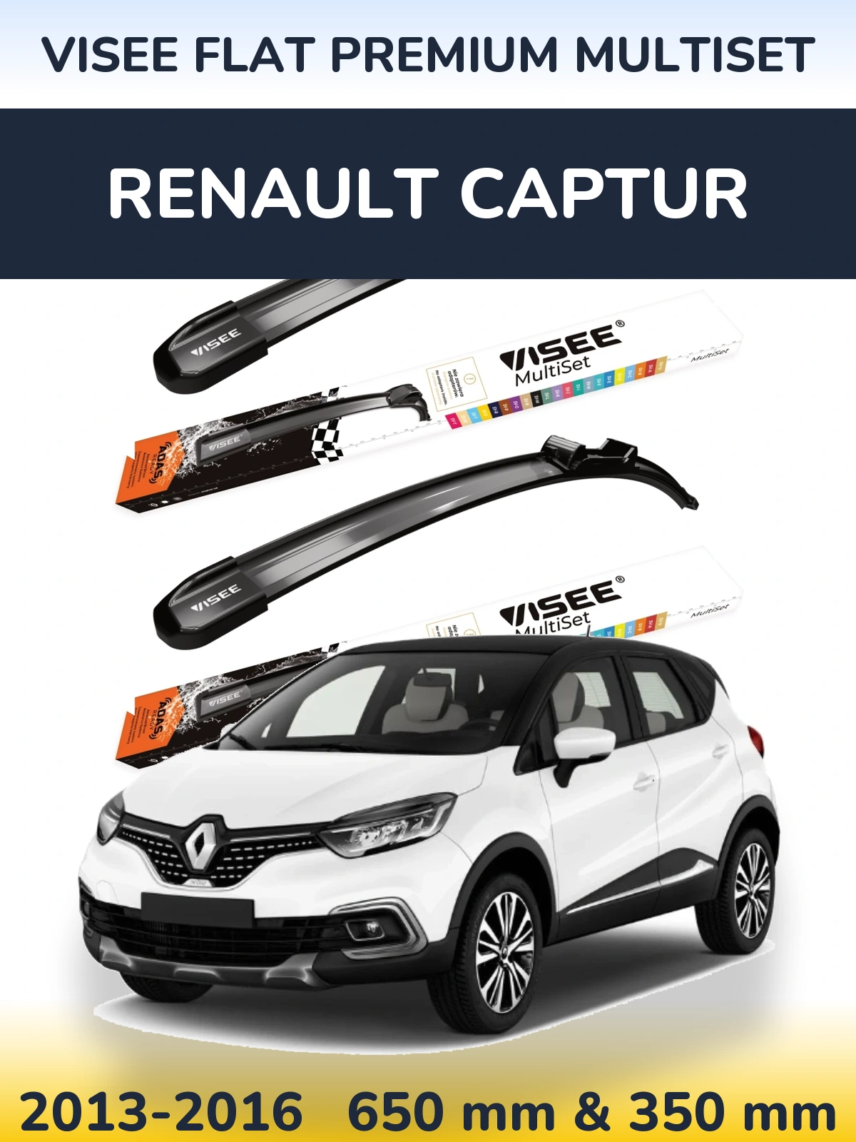 Torkarblad VISEE FLAT PREMIUM MultiSet för Renault Captur