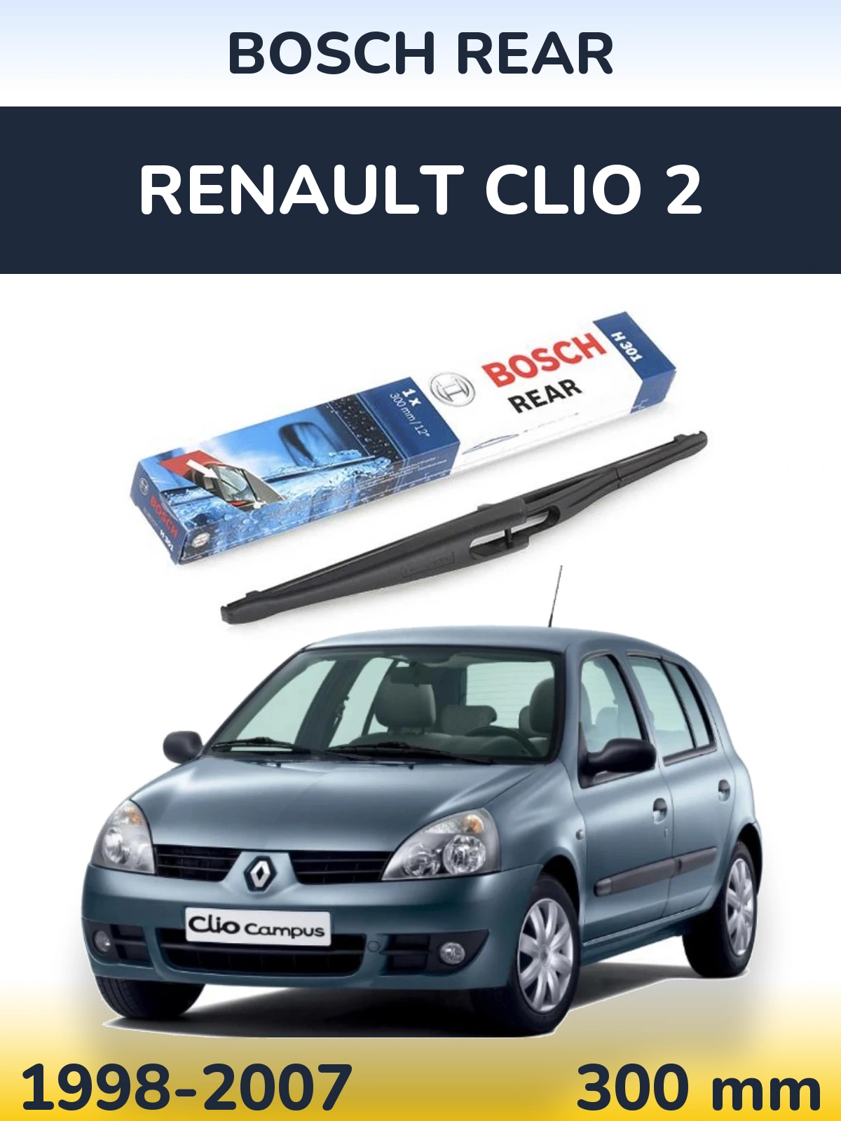 Torkarblad BOSCH Rear för Renault Clio 2