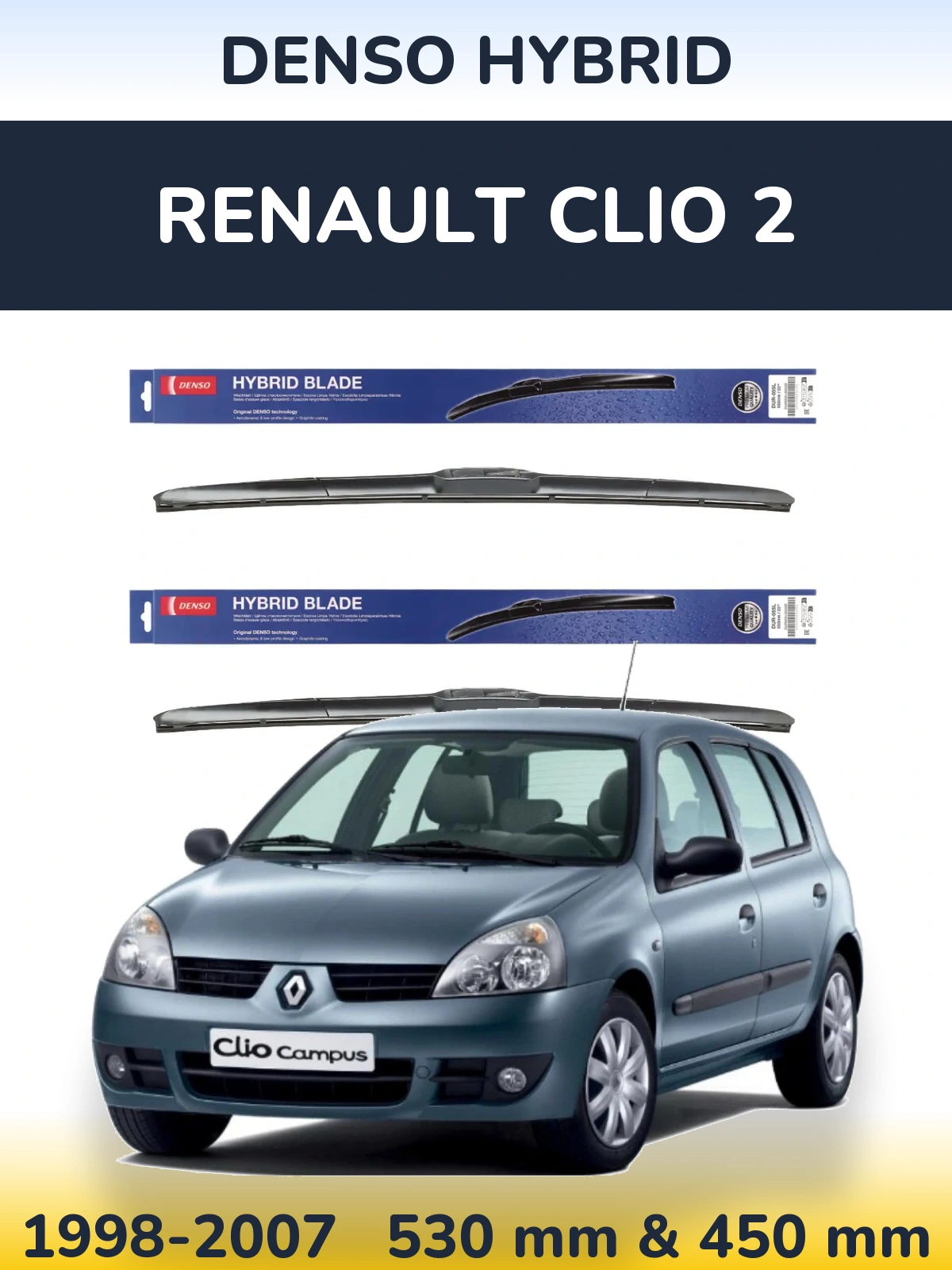 Torkarblad Denso Hybrid för Renault Clio 2