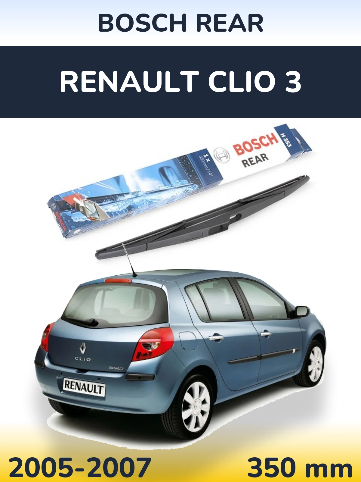Torkarblad BOSCH Rear för Renault Clio 3