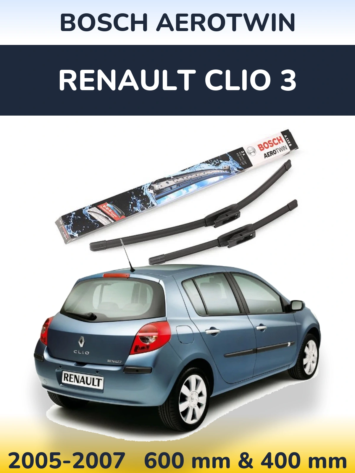 Torkarblad BOSCH AeroTwin för Renault Clio 3