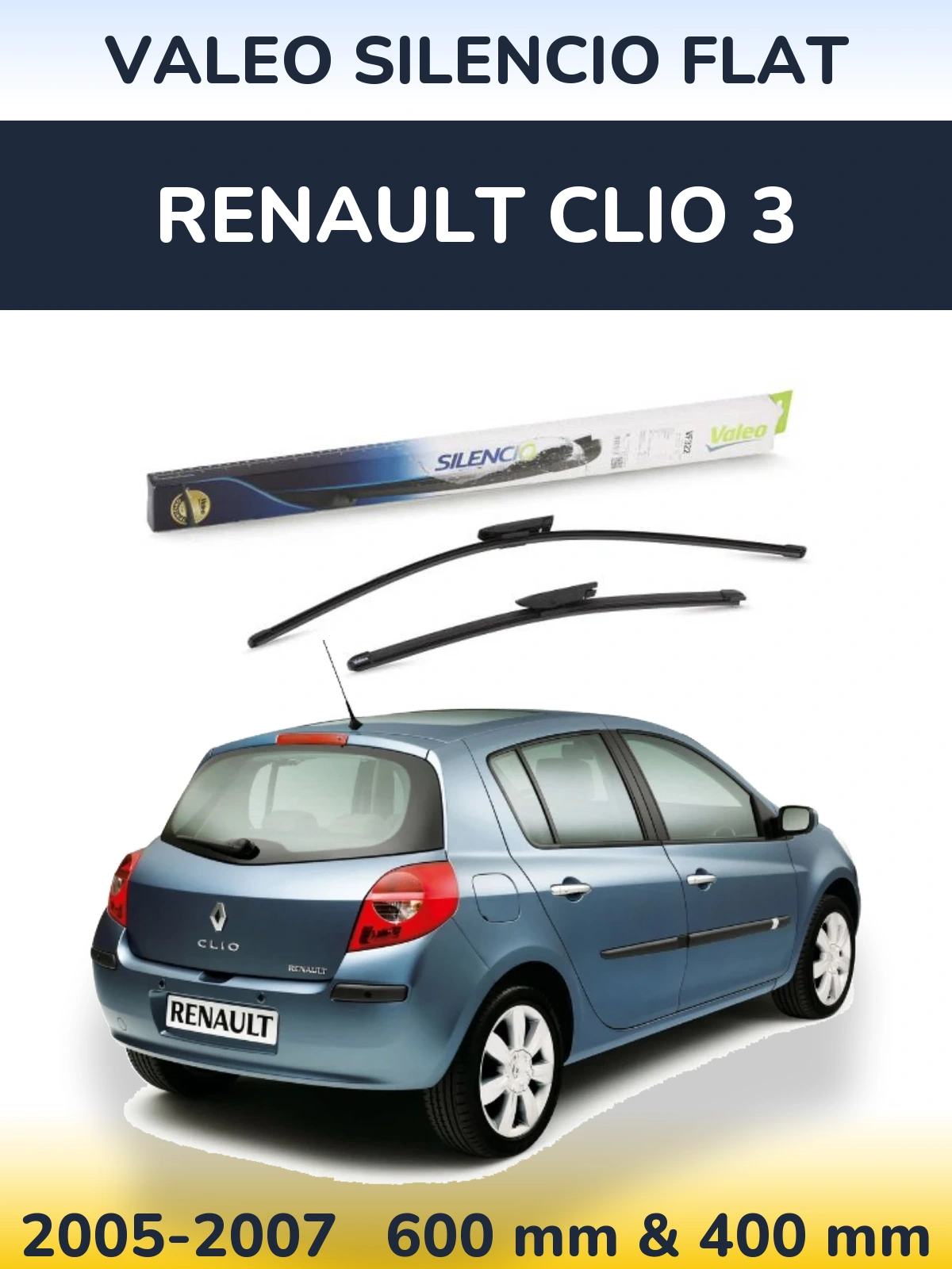 Torkarblad Valeo Silencio Flat för Renault Clio 3
