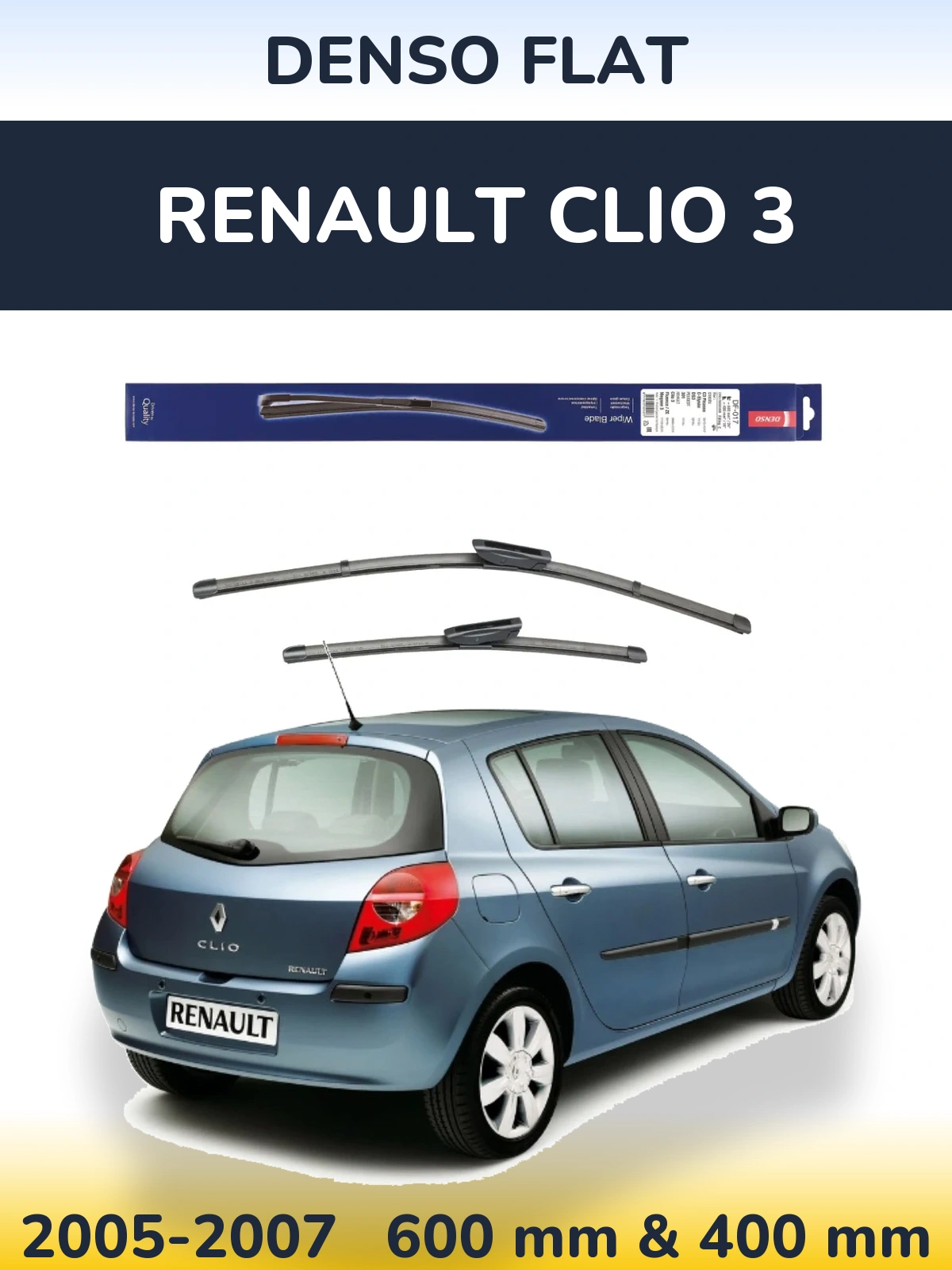 Torkarblad Denso Flat för Renault Clio 3