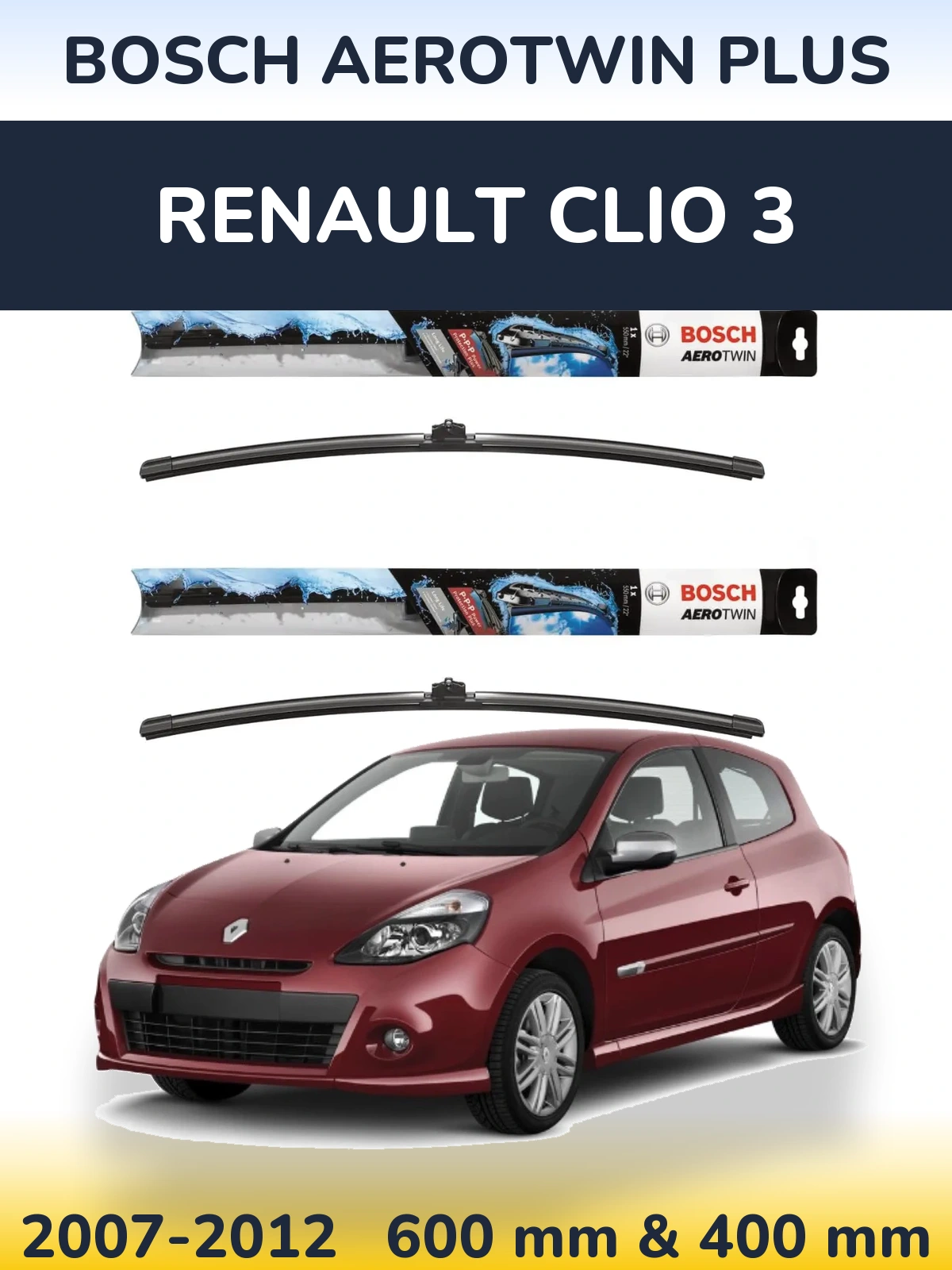 Torkarblad BOSCH AeroTwin Plus för Renault Clio 3