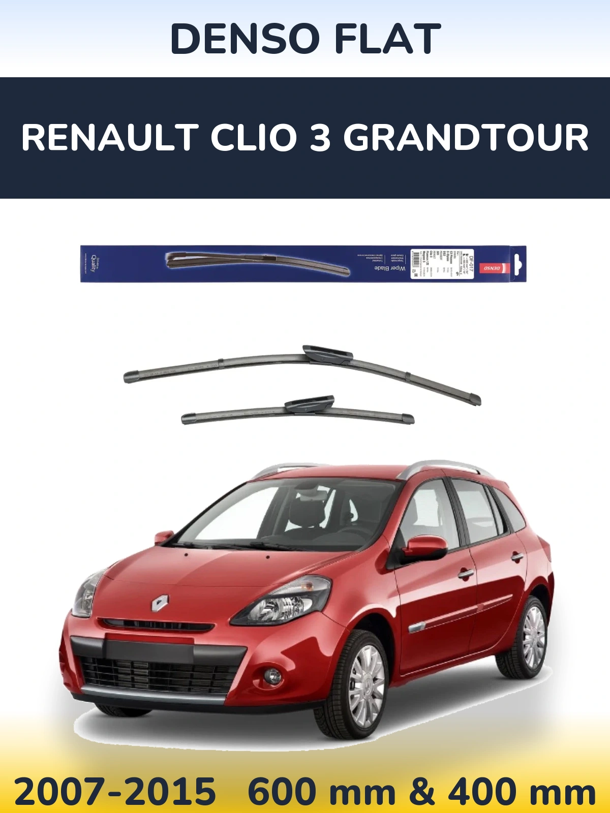 Torkarblad Denso Flat för Renault Clio 3 Grandtour