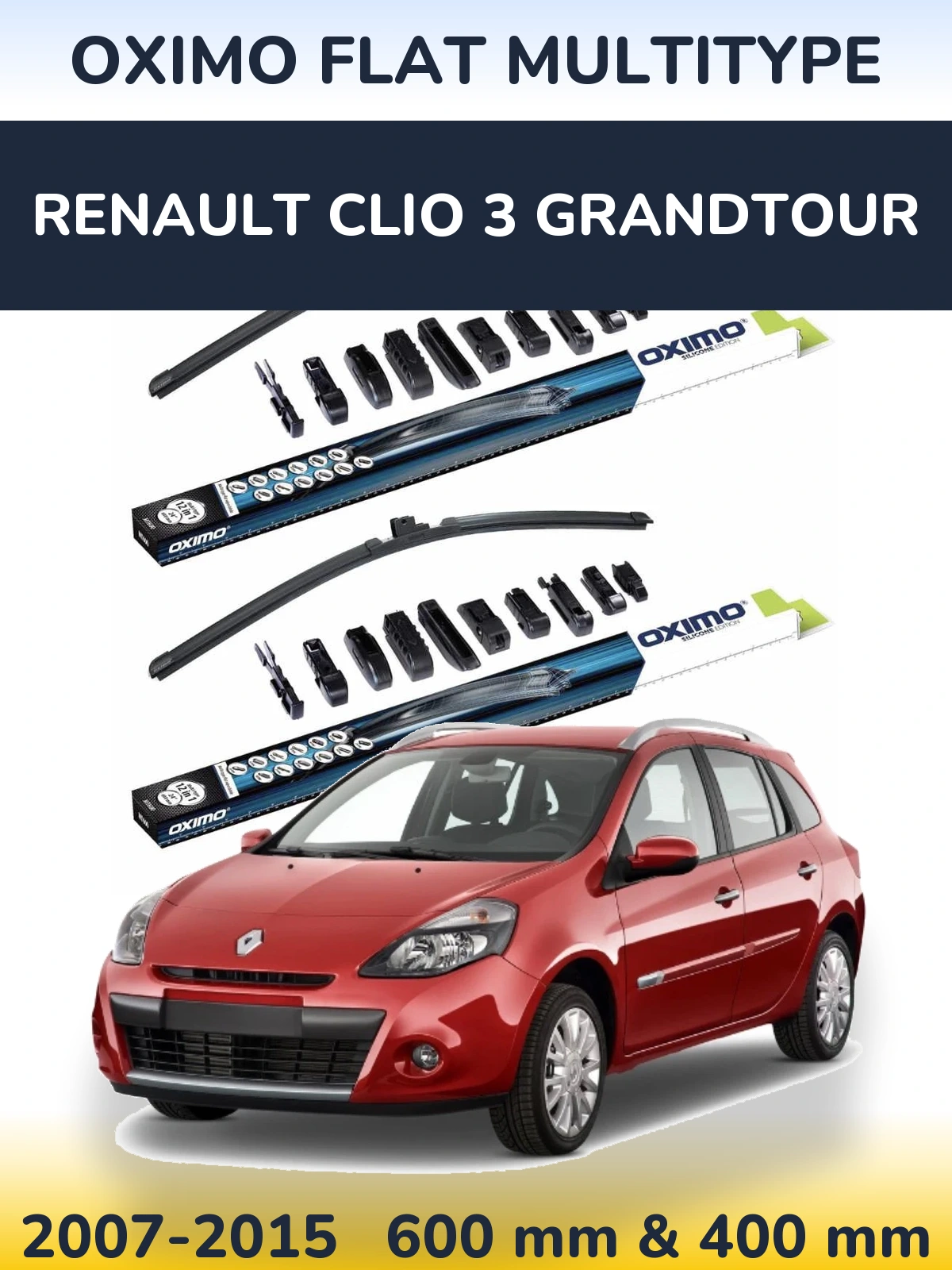 Torkarblad Oximo Flat MultiType för Renault Clio 3 Grandtour