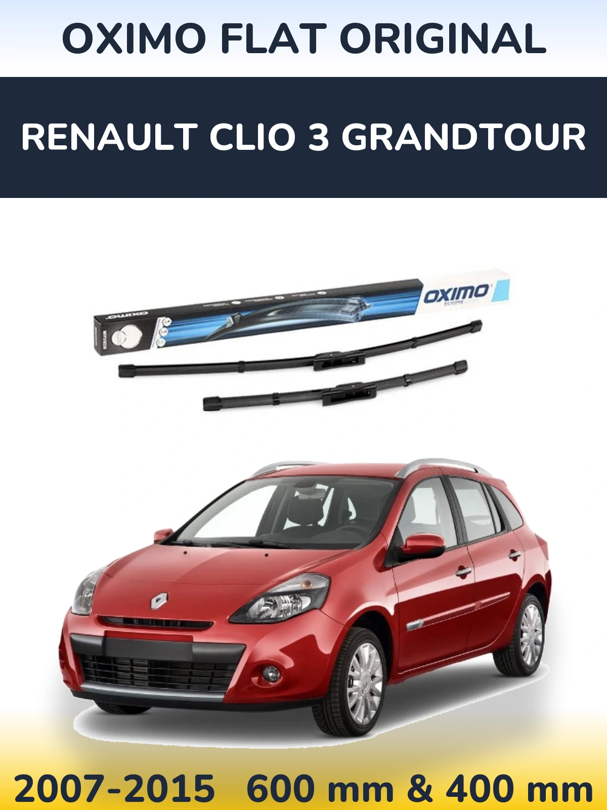 Torkarblad Oximo Flat Original för Renault Clio 3 Grandtour