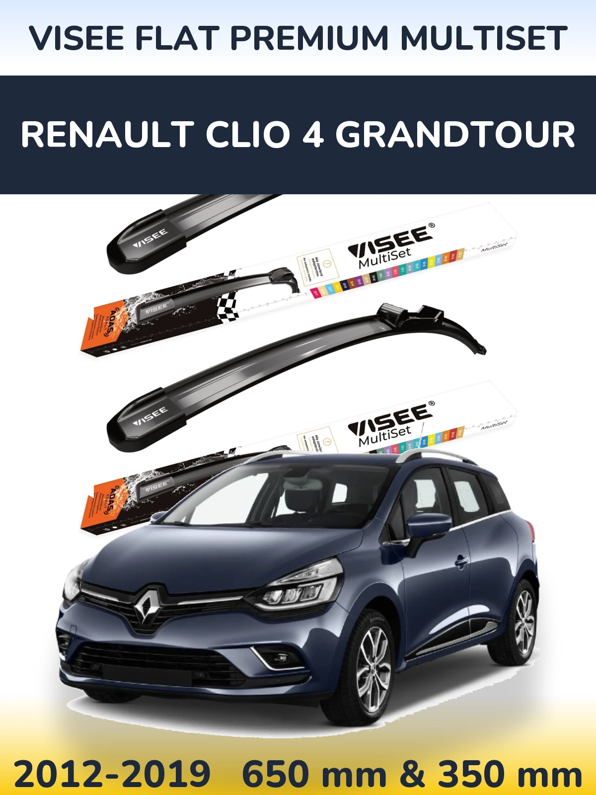Torkarblad VISEE FLAT PREMIUM MultiSet för Renault Clio 4 Grandtour