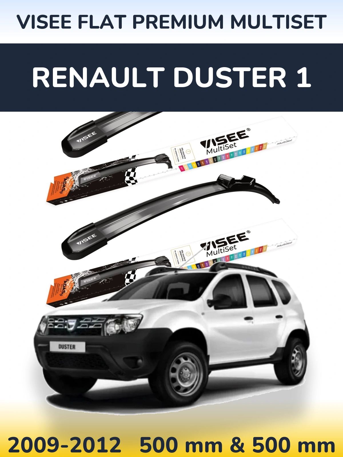 Torkarblad VISEE FLAT PREMIUM MultiSet för Renault Duster 1