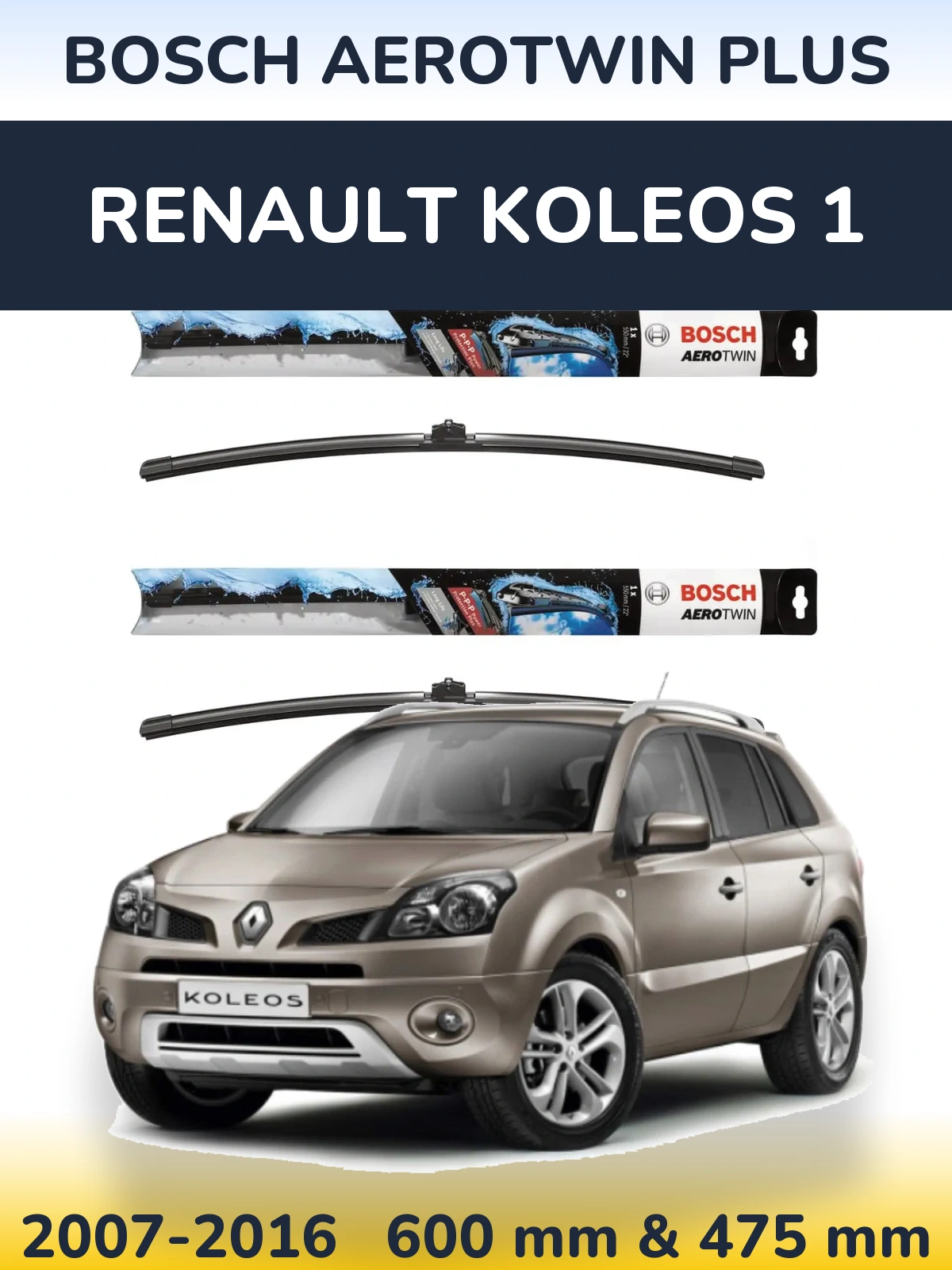 Torkarblad BOSCH AeroTwin Plus för Renault Koleos 1