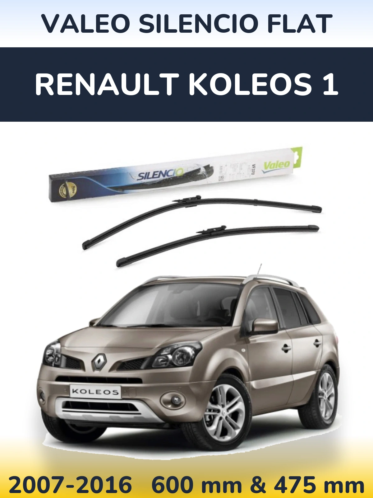 Torkarblad Valeo Silencio Flat för Renault Koleos 1