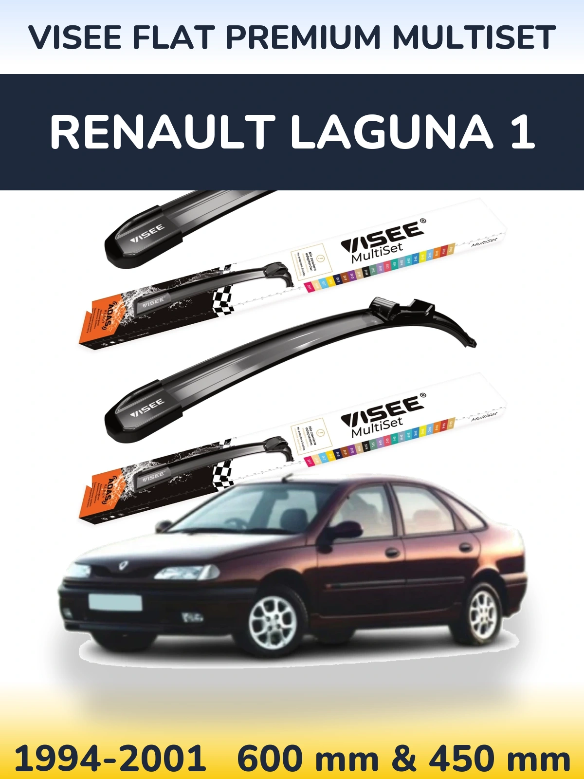 Torkarblad VISEE FLAT PREMIUM MultiSet för Renault Laguna 1