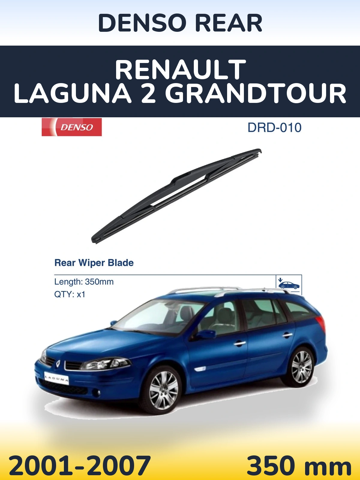Torkarblad Denso Rear för Renault Laguna 2 Grandtour