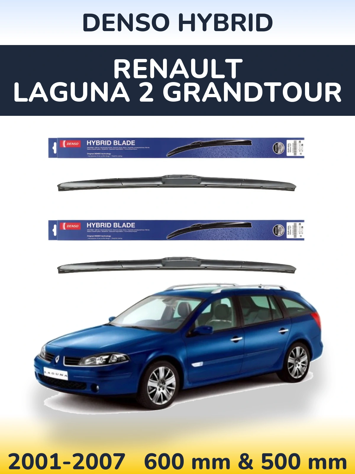 Torkarblad Denso Hybrid för Renault Laguna 2 Grandtour