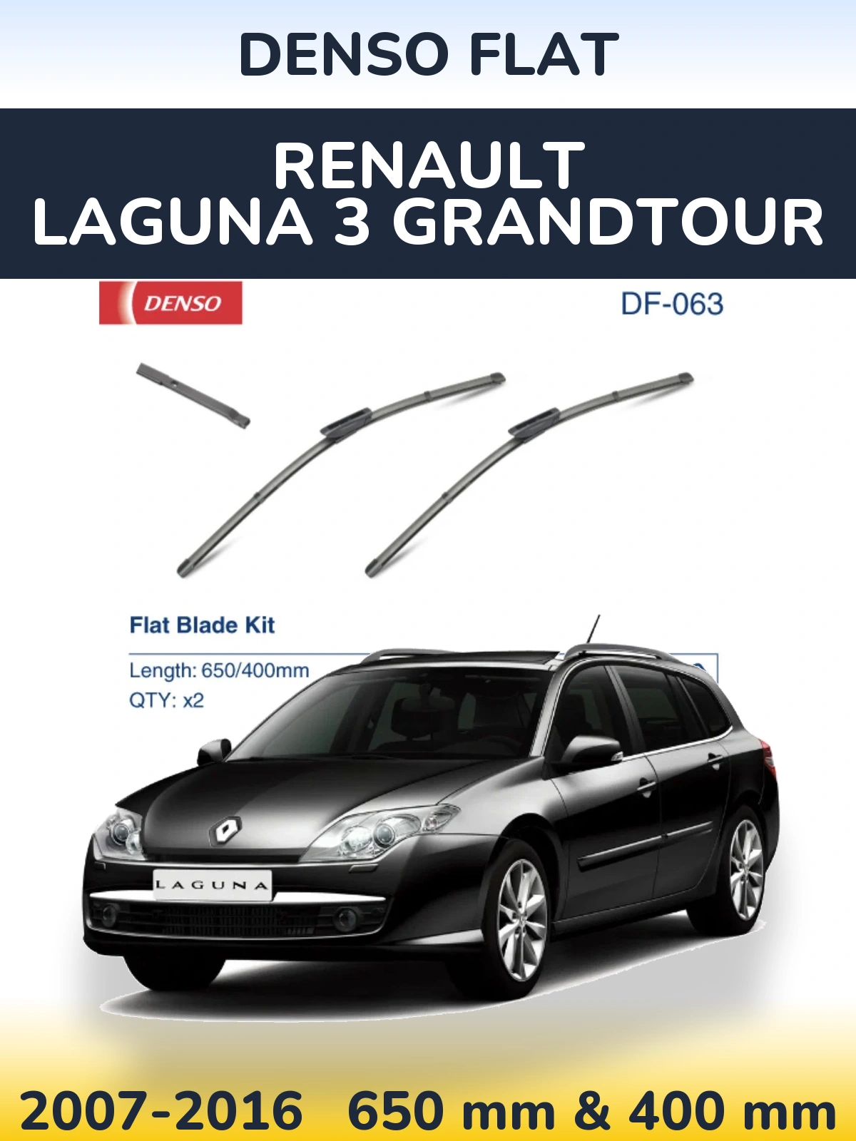Torkarblad Denso Flat för Renault Laguna 3 Grandtour