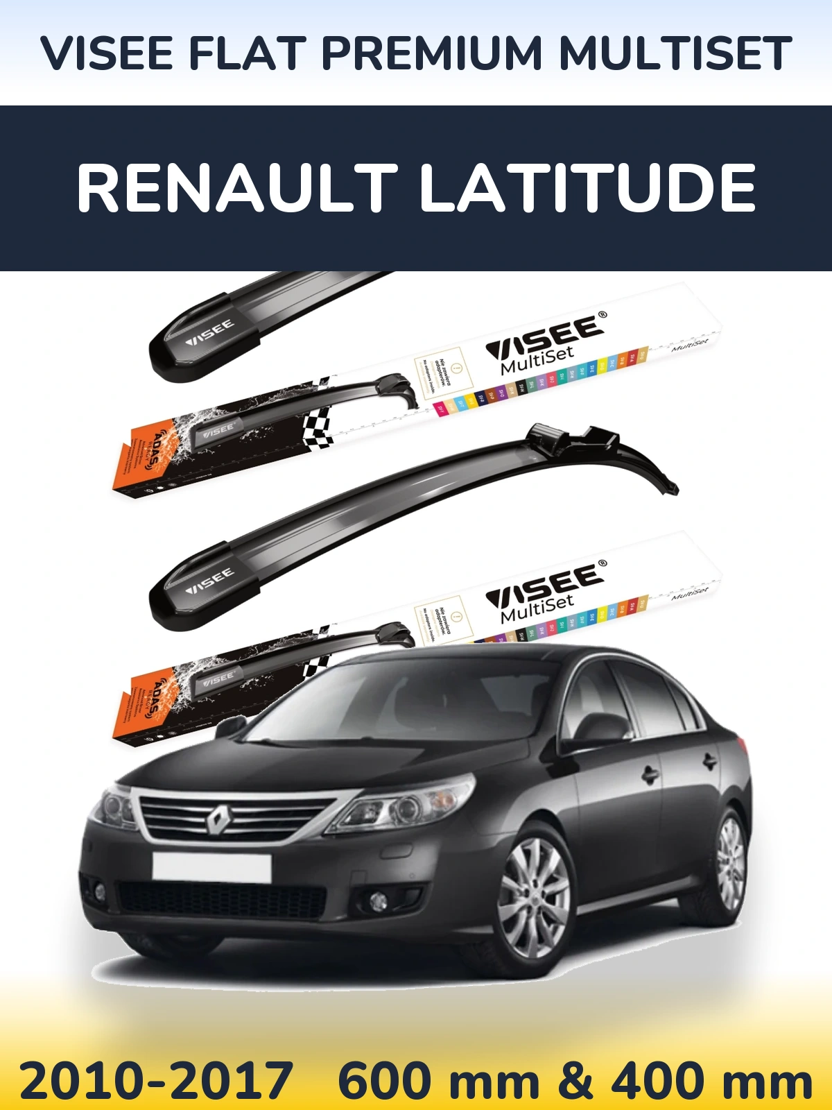 Torkarblad VISEE FLAT PREMIUM MultiSet för Renault Latitude