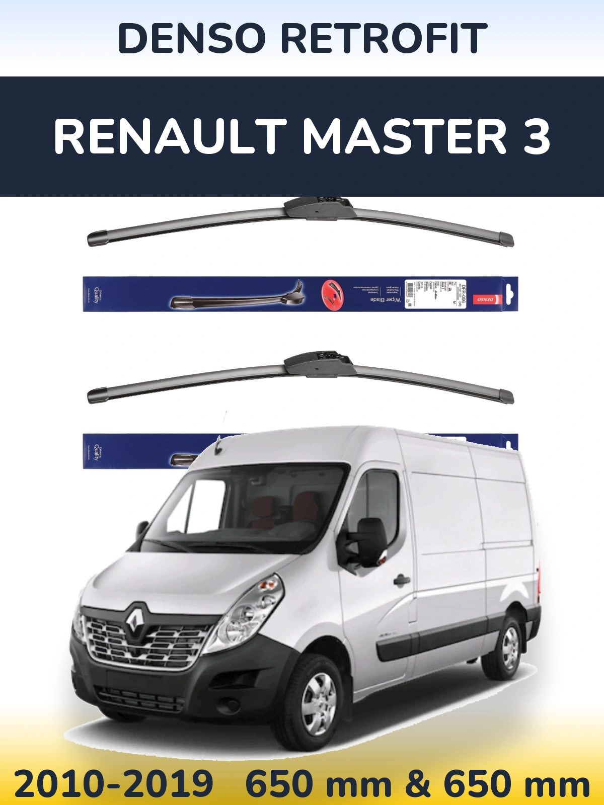 Комплект передних дворников Denso Retrofit 650 & 650 мм для Renault Master 3 2010-2019