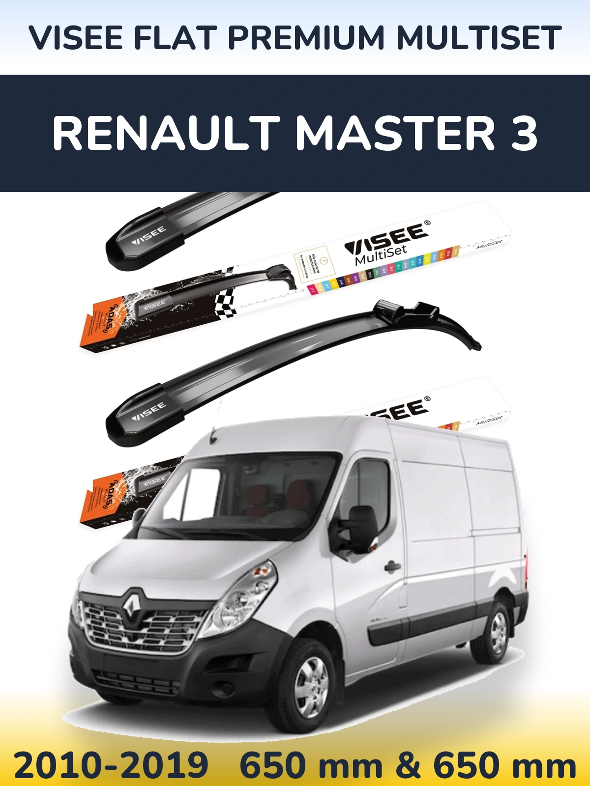 Torkarblad VISEE FLAT PREMIUM MultiSet för Renault Master 3