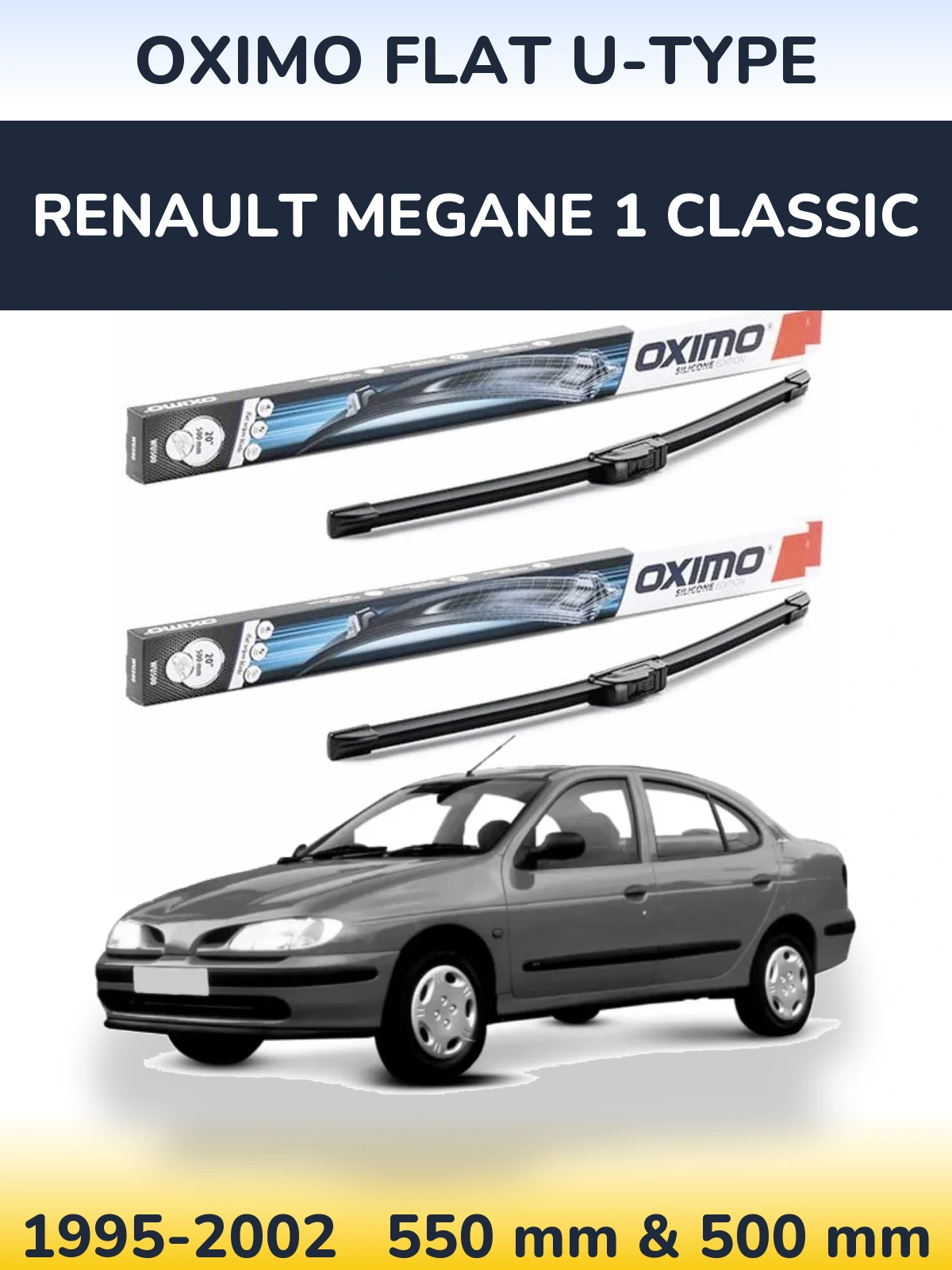 Torkarblad Oximo Flat U-type för Renault Megane 1 Classic