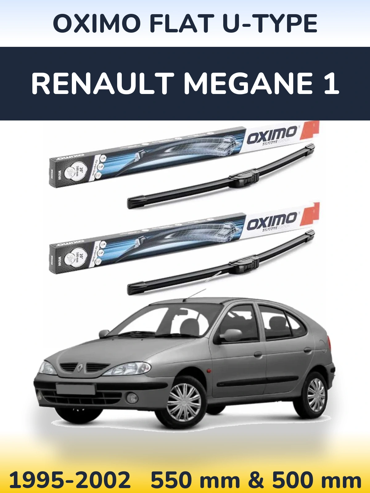Torkarblad Oximo Flat U-type för Renault Megane 1