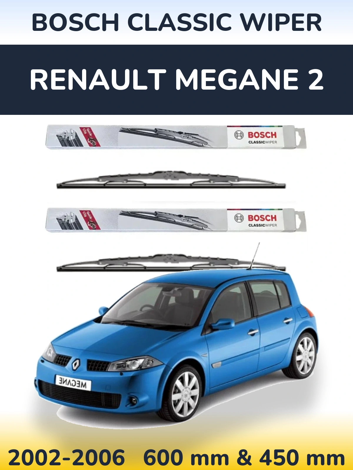 Torkarblad BOSCH Classic Wiper för Renault Megane 2