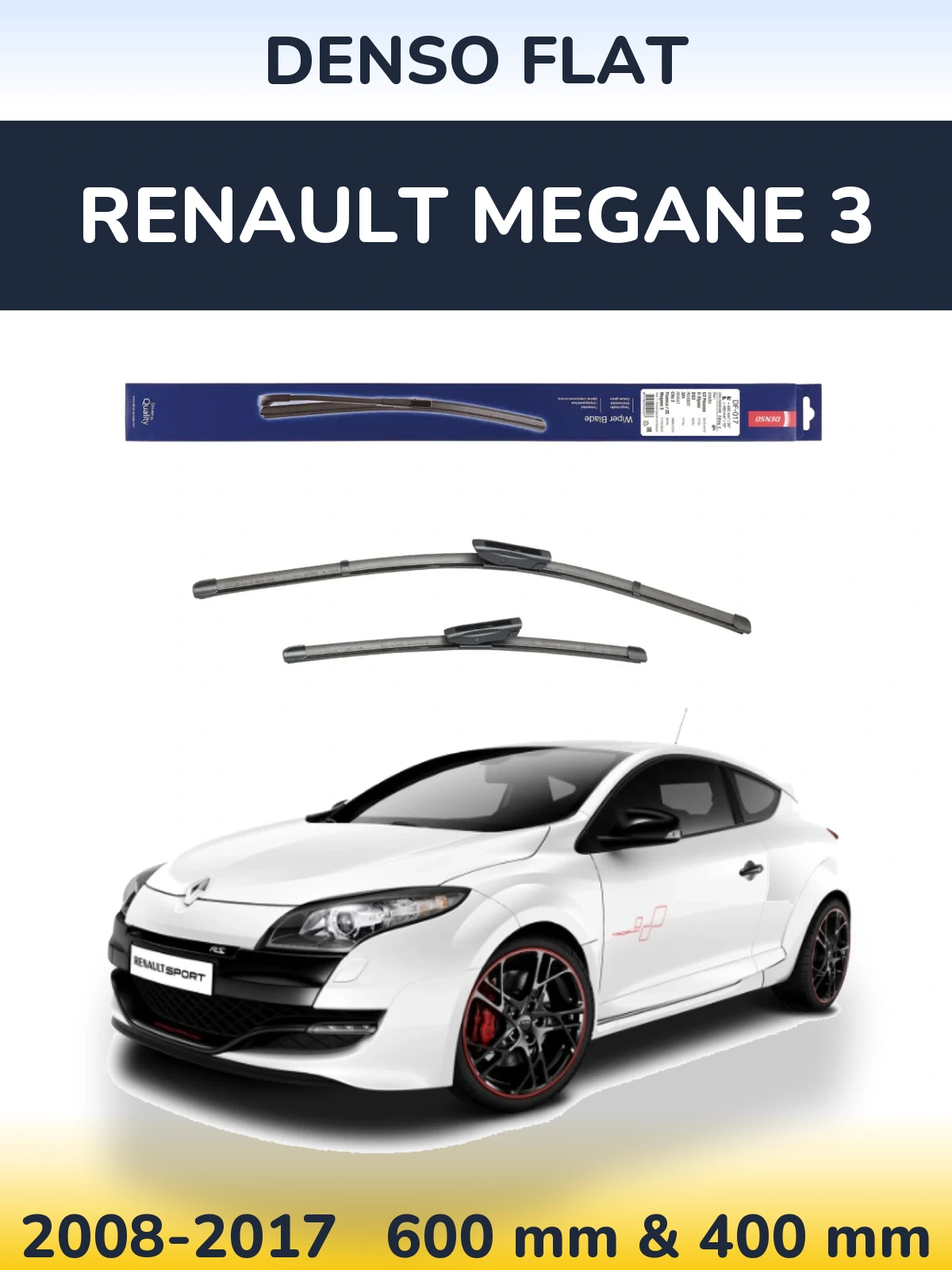Комплект передних дворников Denso Flat 600 & 400 мм для Renault Megane 3 2008-2017