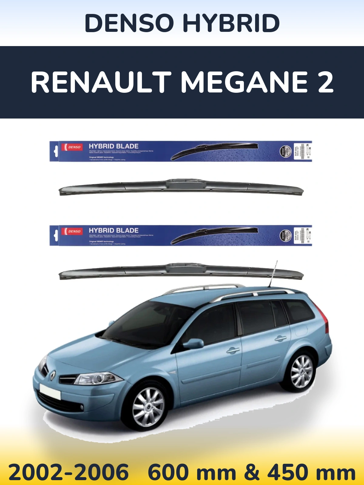 Torkarblad Denso Hybrid för Renault Megane 2