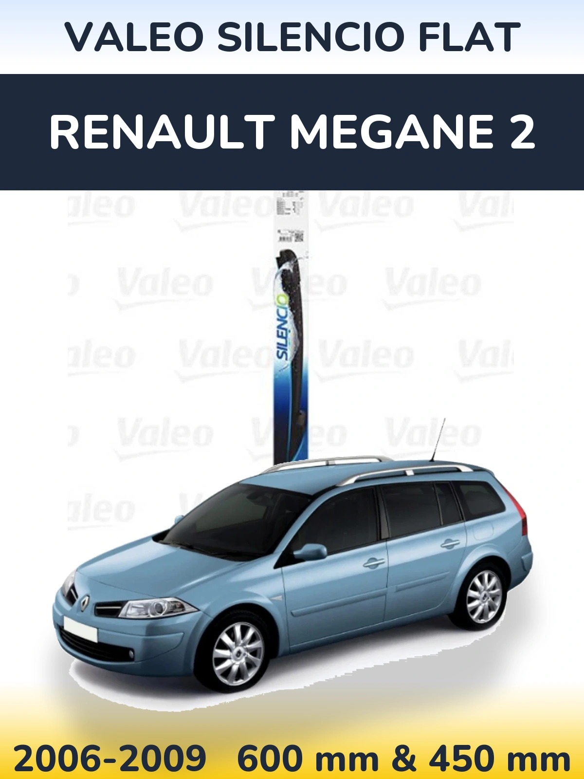 Torkarblad Valeo Silencio Flat för Renault Megane 2