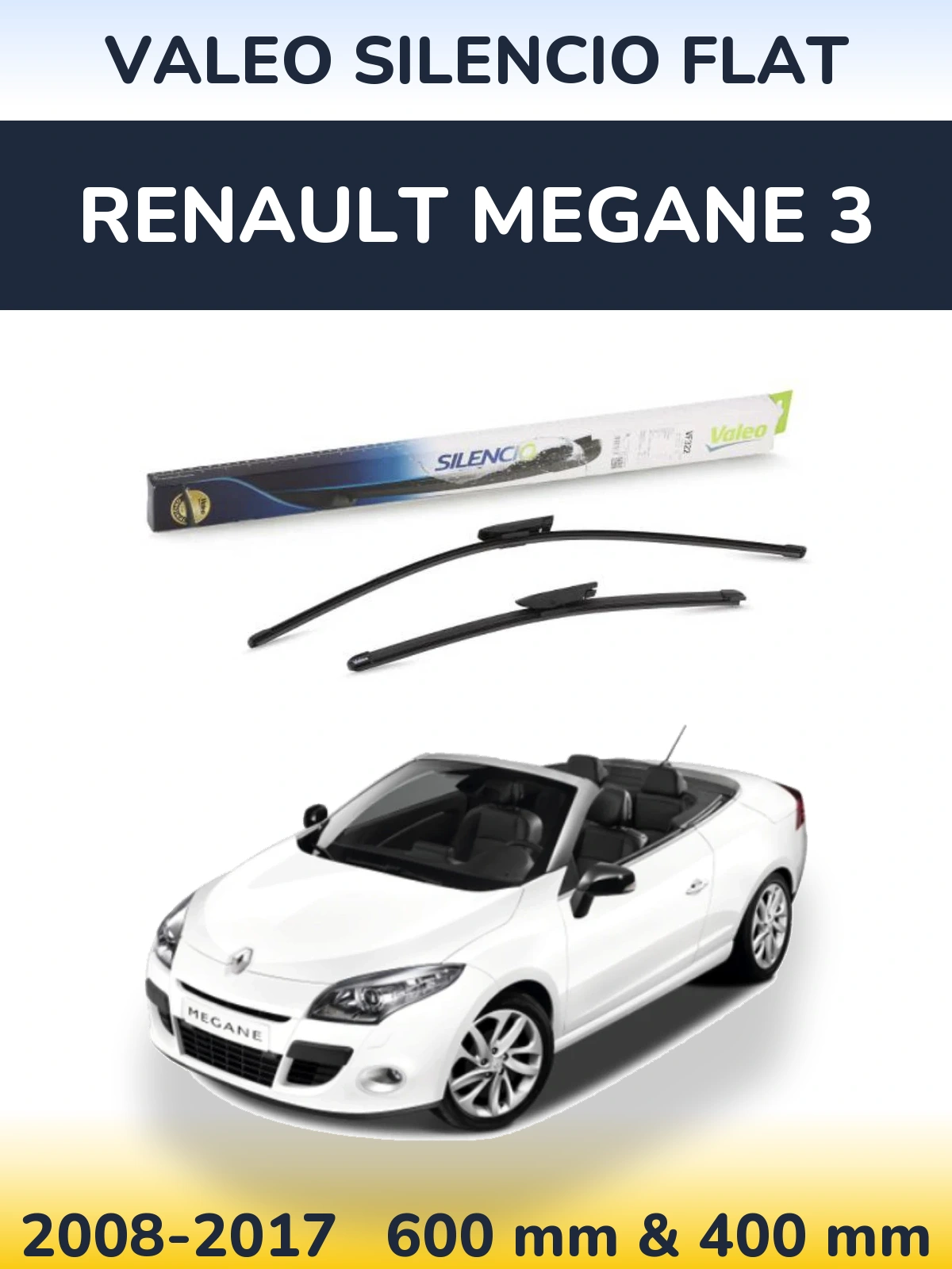 Torkarblad Valeo Silencio Flat för Renault Megane 3