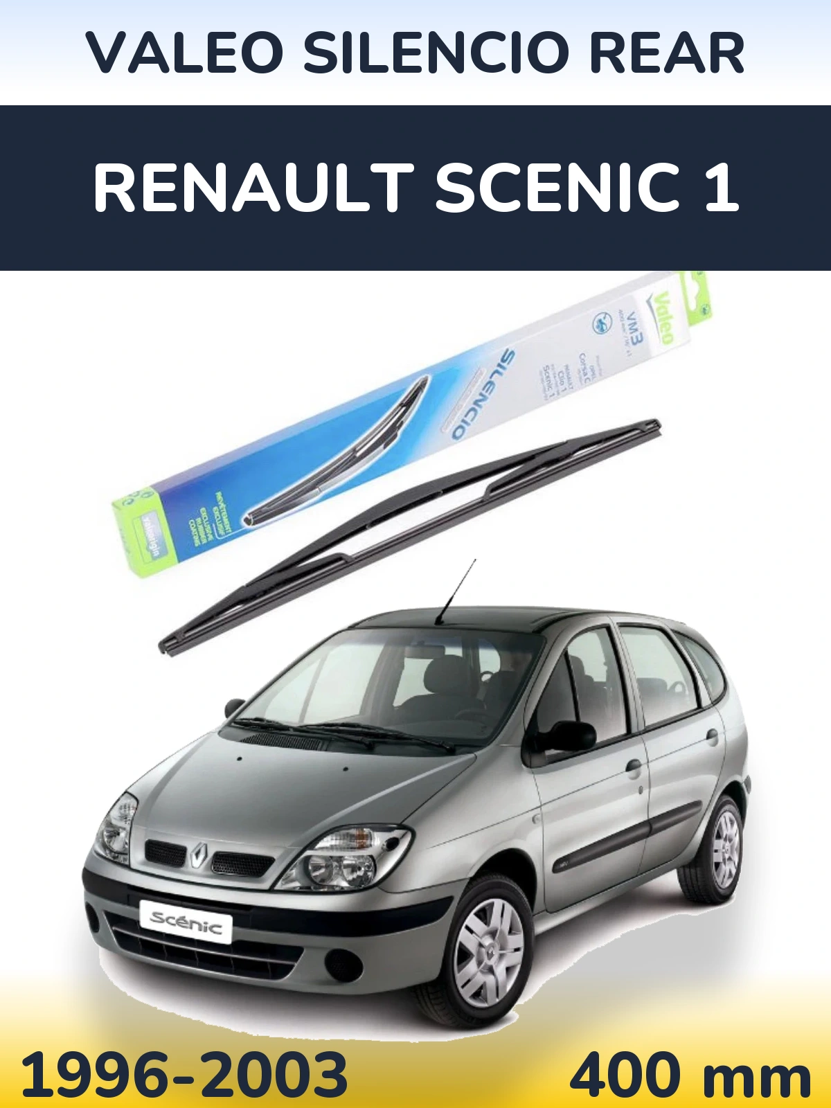 Rear wiper blade Valeo Silencio Rear 400 mm for Renault Scenic 1 1996-2003