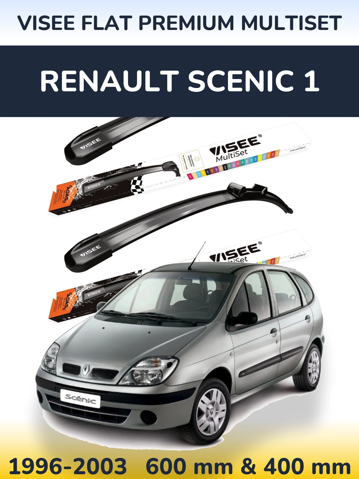 Torkarblad VISEE FLAT PREMIUM MultiSet för Renault Scenic 1