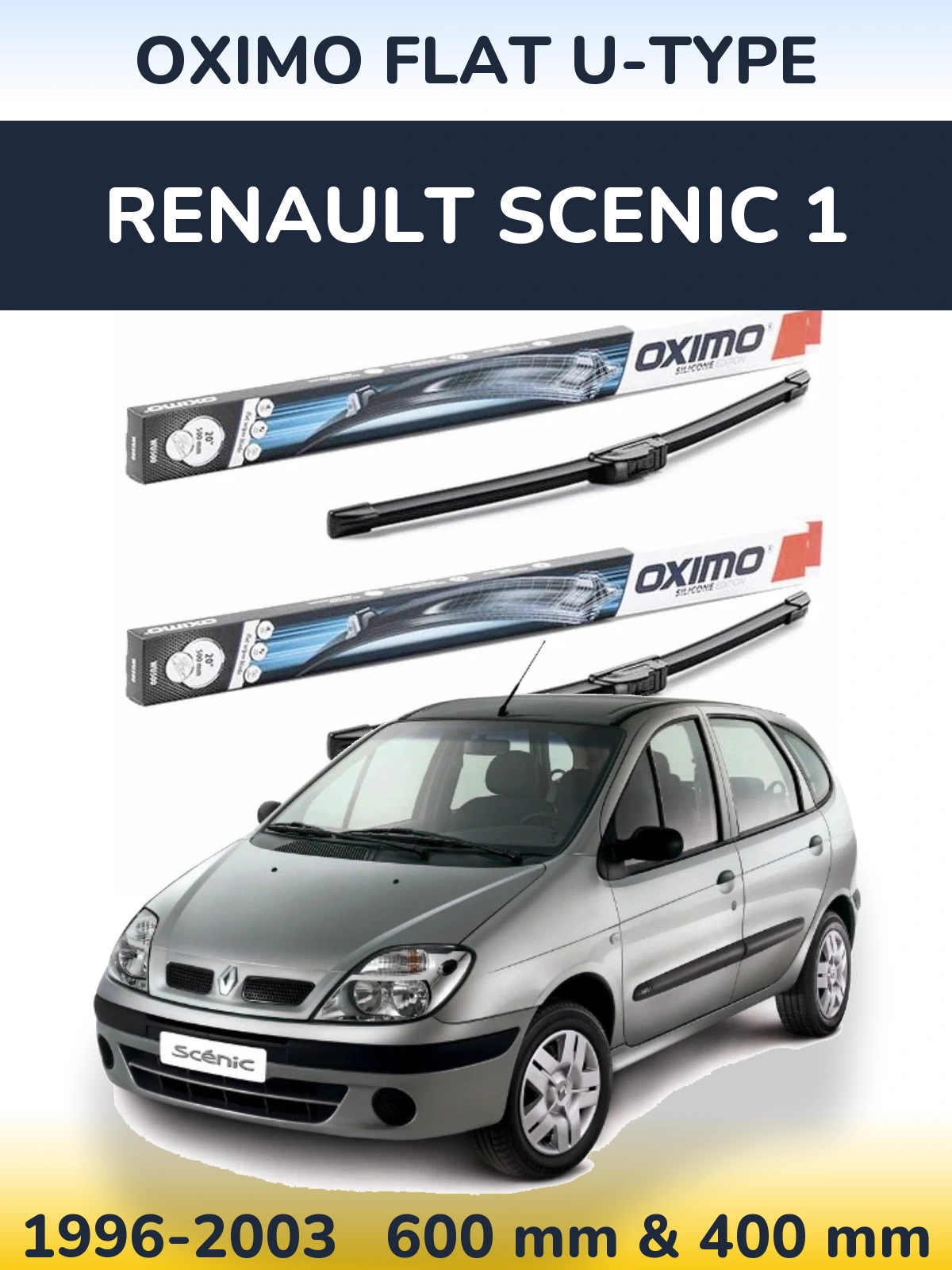 Torkarblad Oximo Flat U-type för Renault Scenic 1