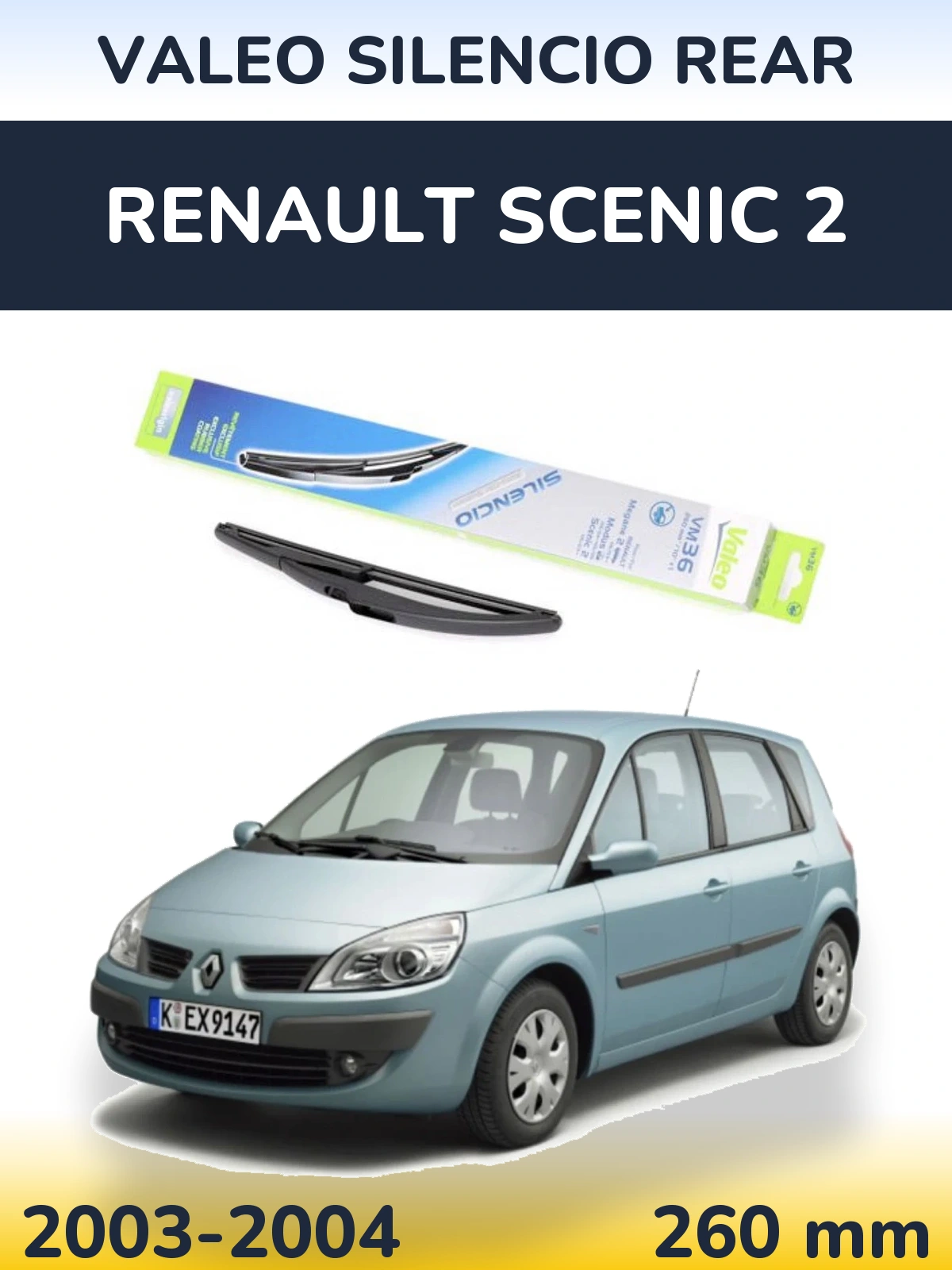 Torkarblad Valeo Silencio Rear för Renault Scenic 2
