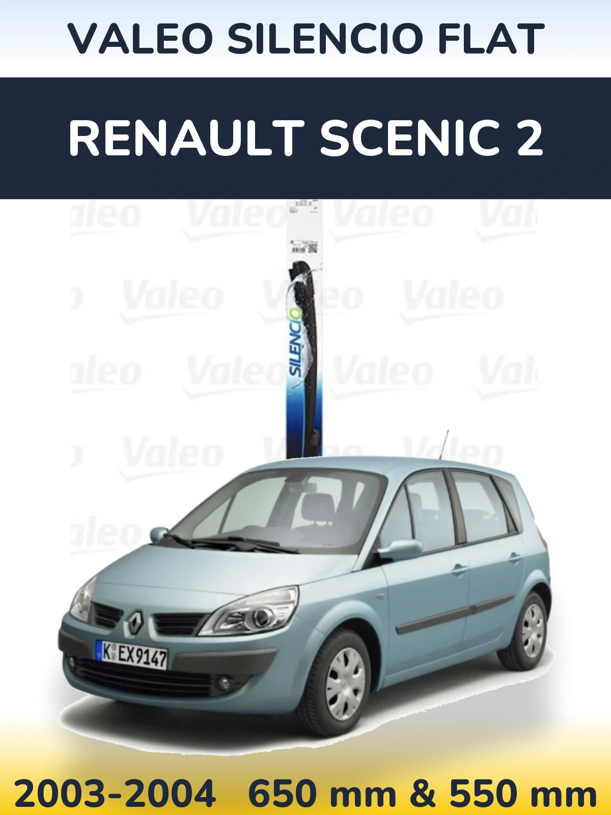 Torkarblad Valeo Silencio Flat för Renault Scenic 2