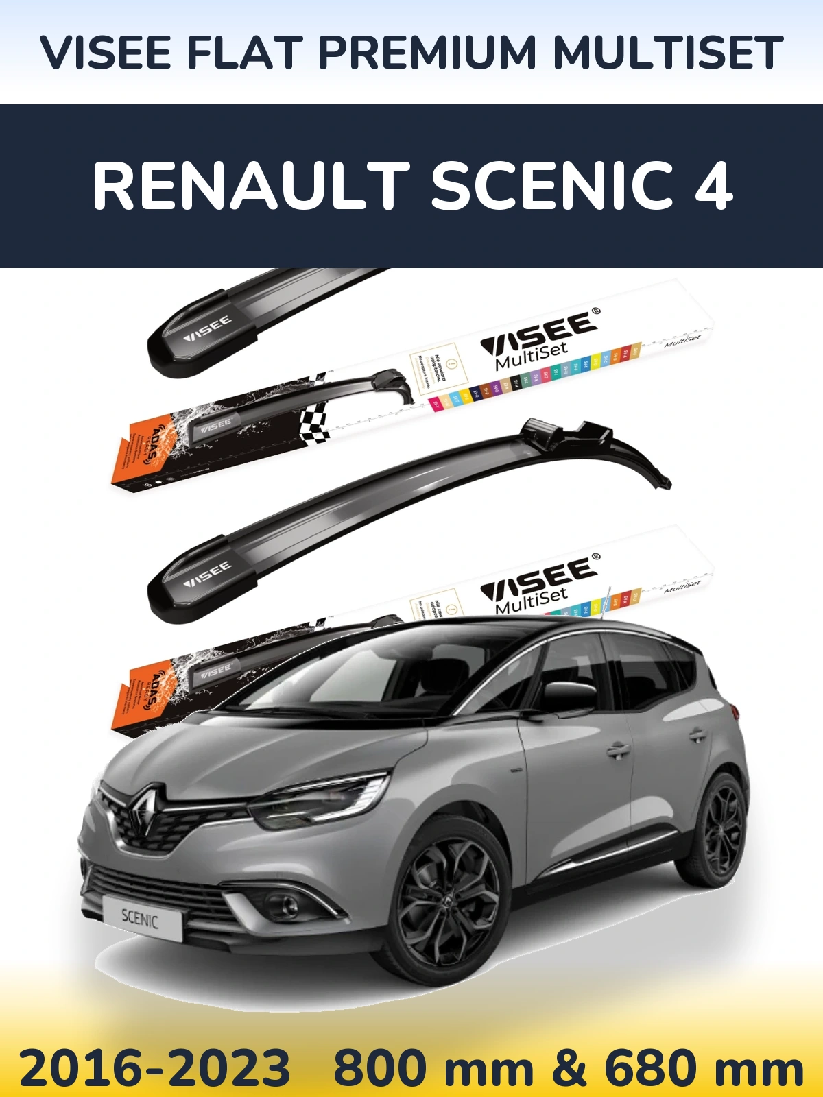Torkarblad VISEE FLAT PREMIUM MultiSet för Renault Scenic 4