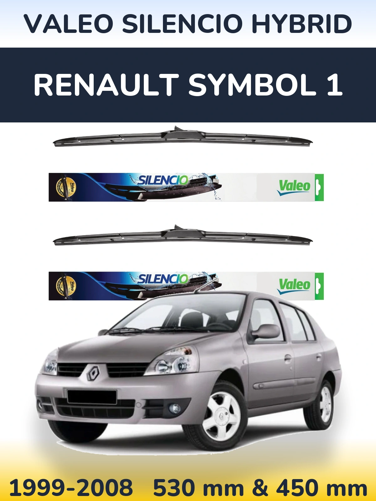 Torkarblad Valeo Silencio Hybrid för Renault Symbol 1