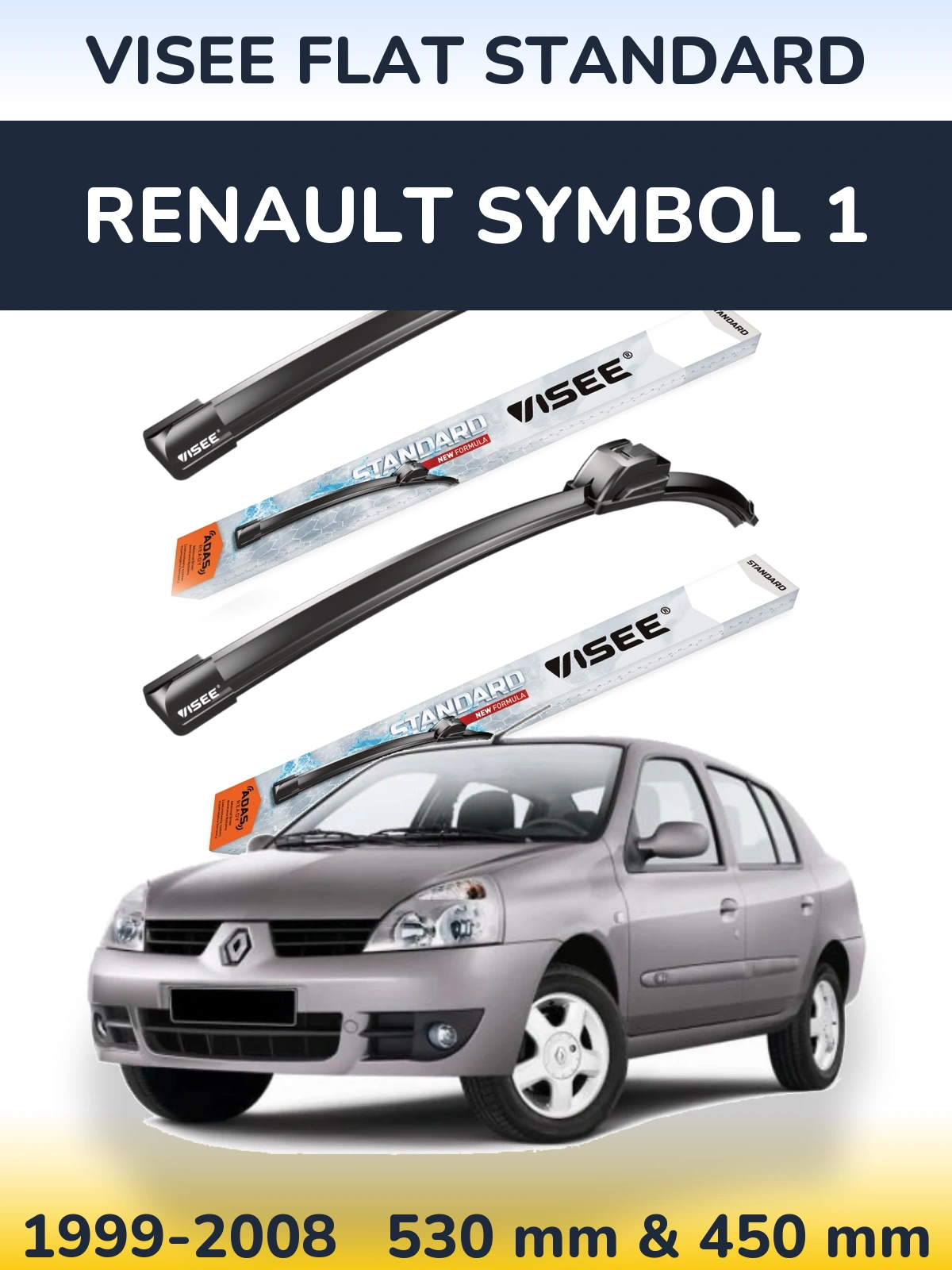 Torkarblad VISEE FLAT STANDARD för Renault Symbol 1