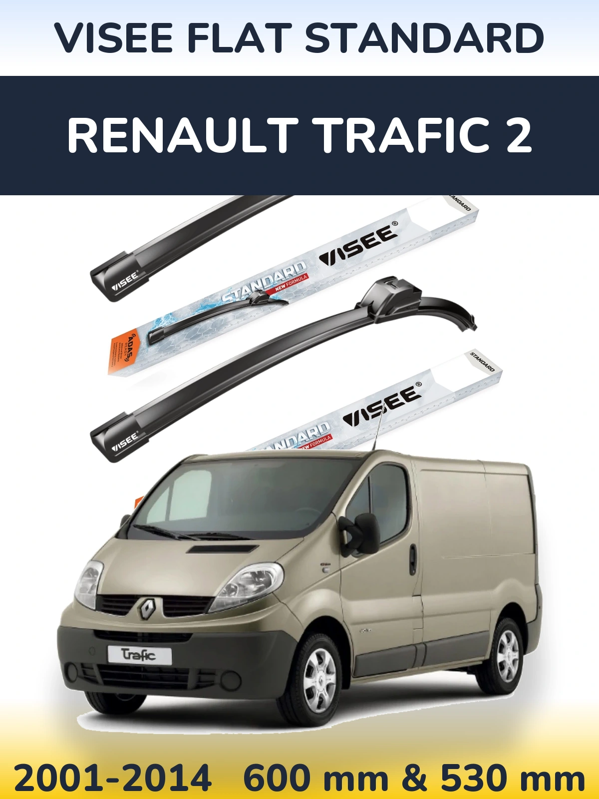 Torkarblad VISEE FLAT STANDARD för Renault Trafic 2