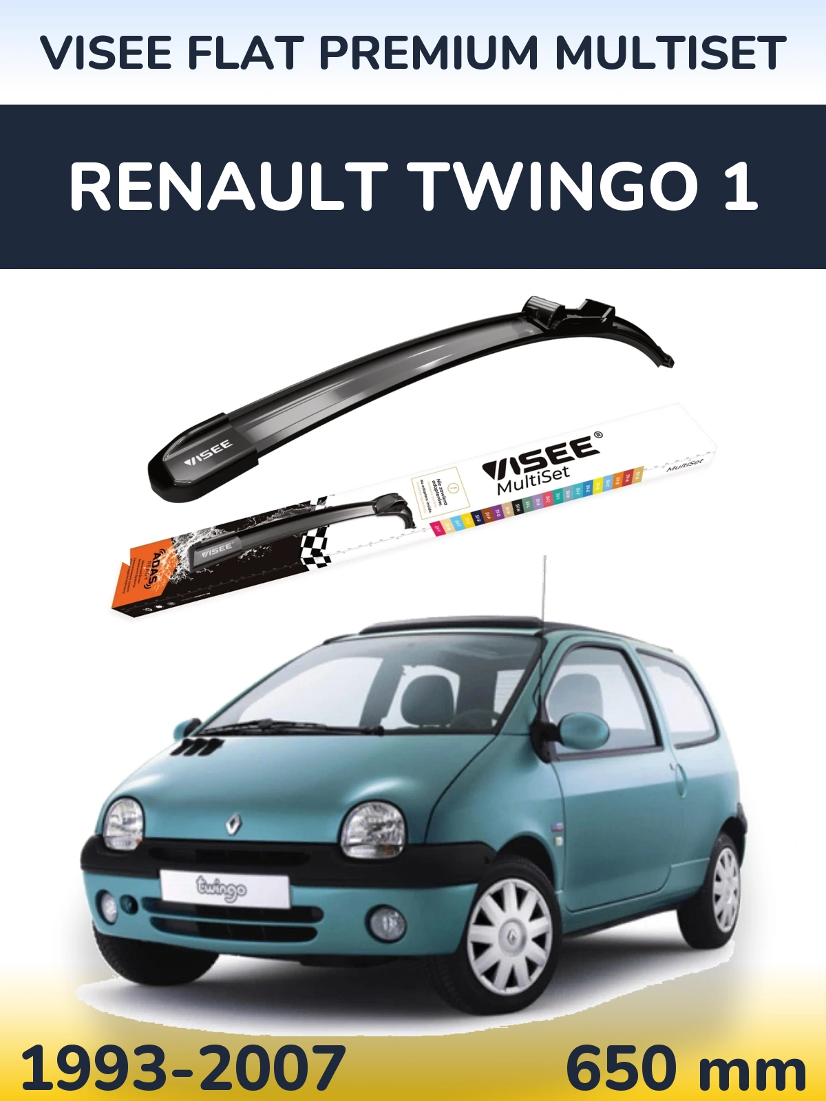Torkarblad VISEE FLAT PREMIUM MultiSet för Renault Twingo 1
