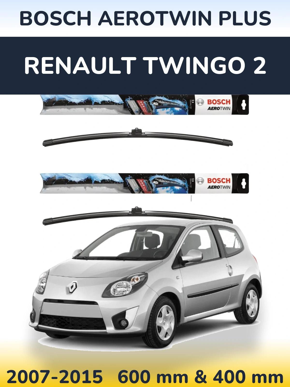 Torkarblad BOSCH AeroTwin Plus för Renault Twingo 2