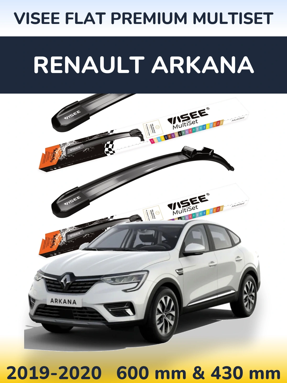 Torkarblad VISEE FLAT PREMIUM MultiSet för Renault Arkana