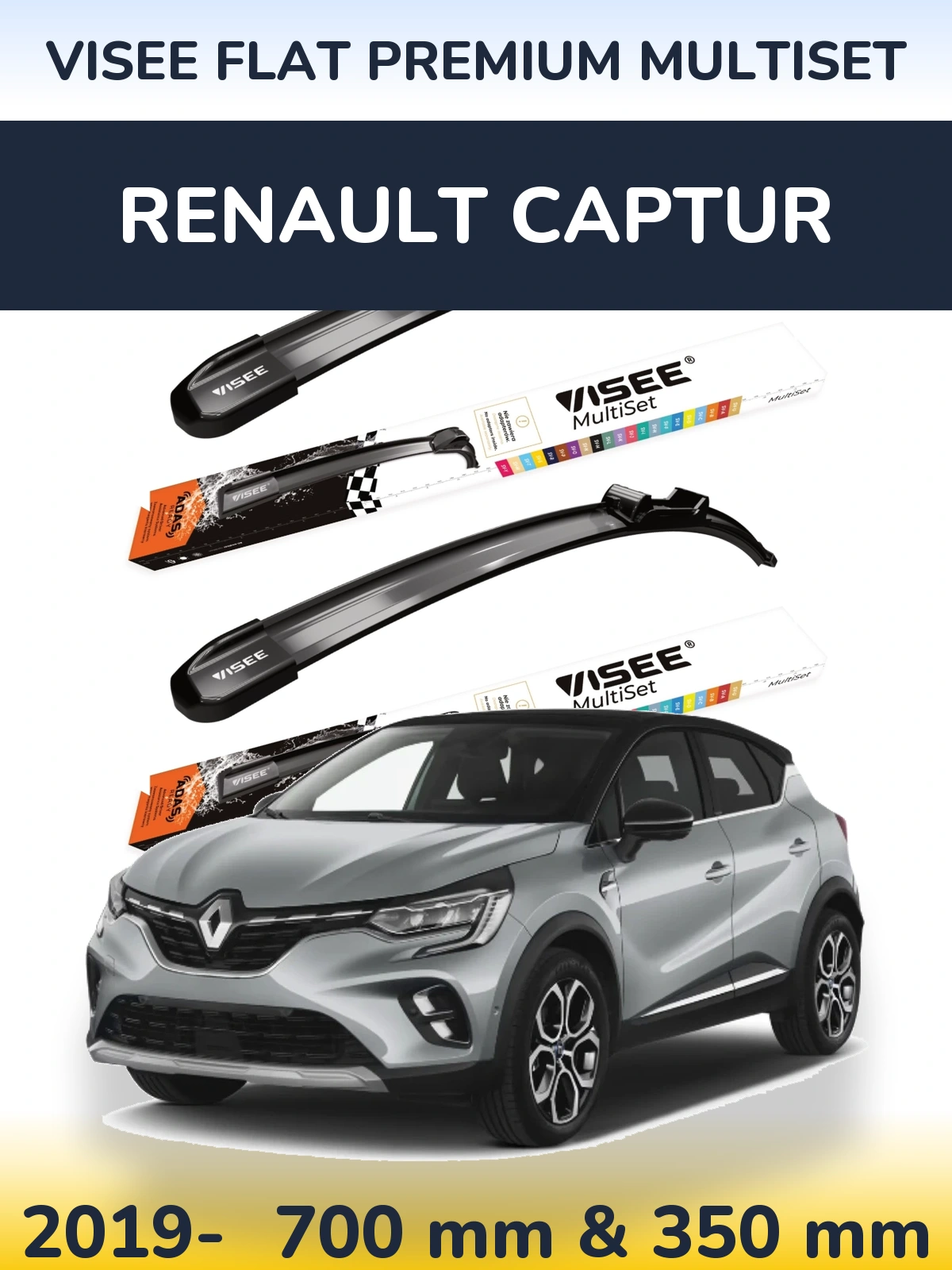 Torkarblad VISEE FLAT PREMIUM MultiSet för Renault Captur