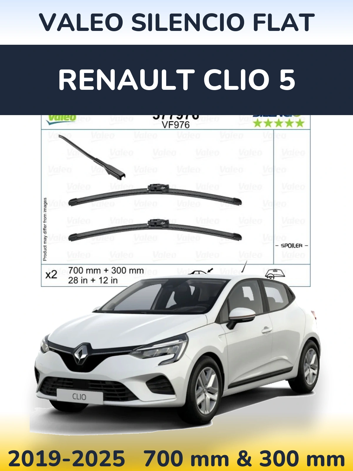 Torkarblad Valeo Silencio Flat för Renault Clio 5